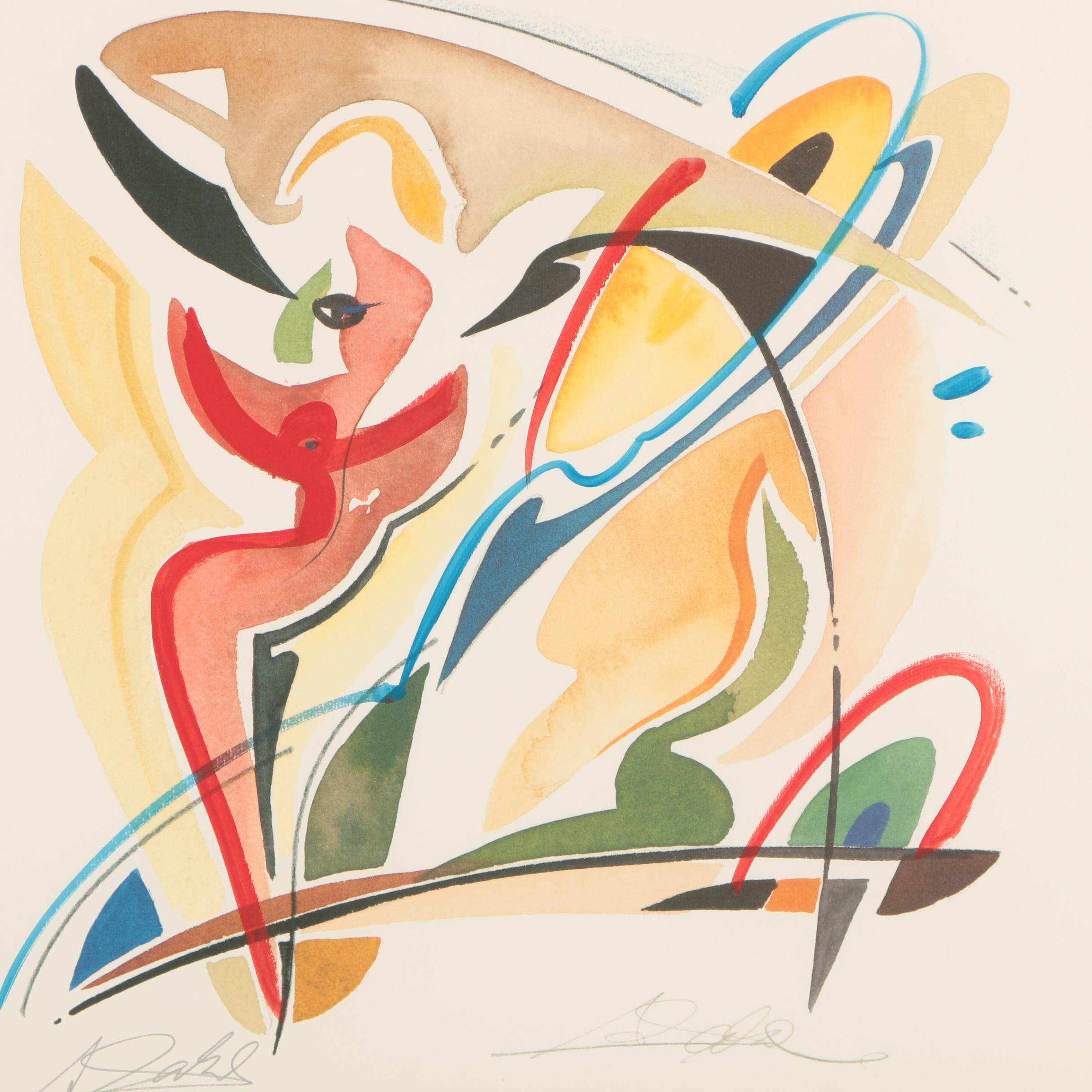 Alfred Gockel Embellished Offset Lithograph on Paper