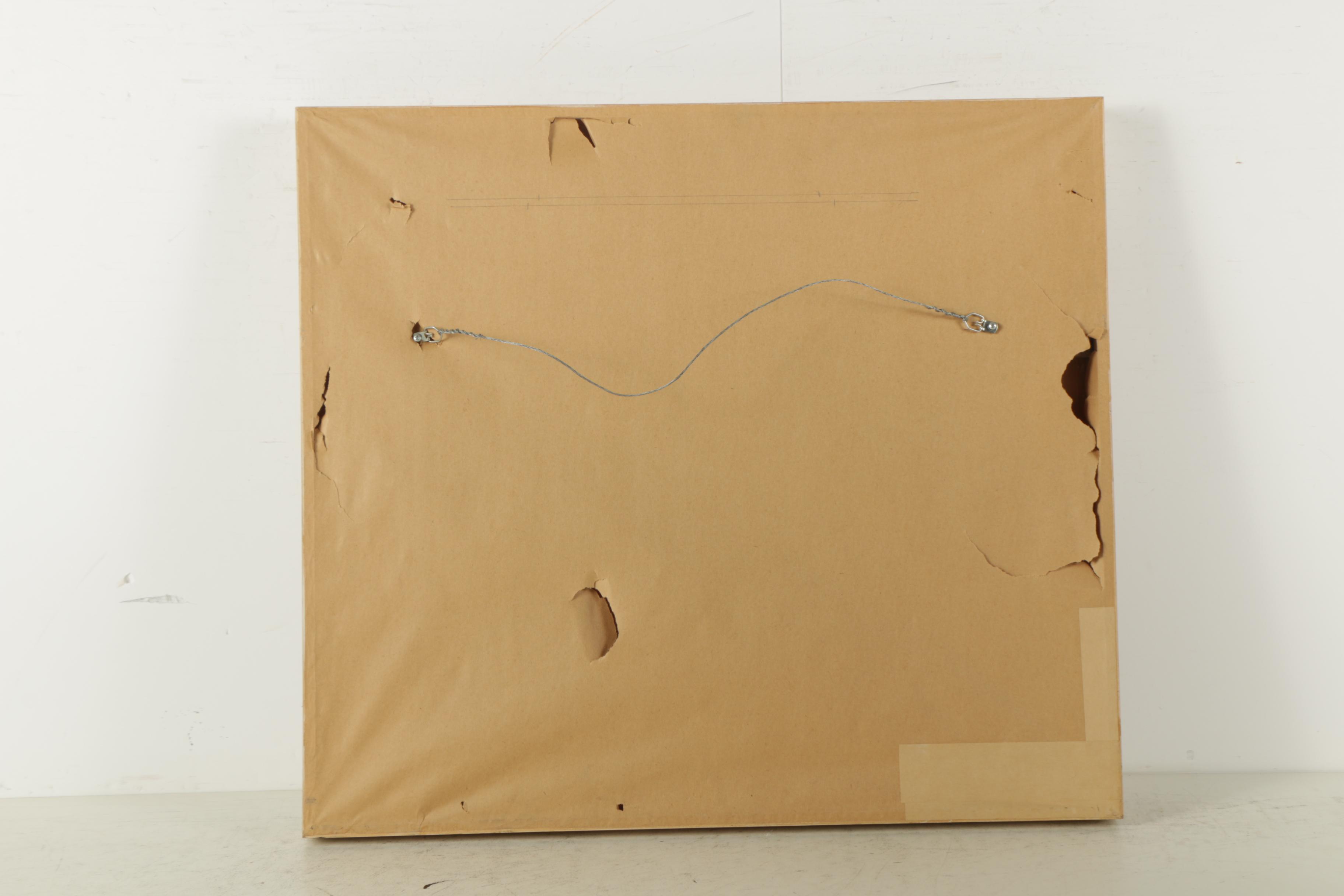 Oil Painting on Paper of a Forested Shoreline