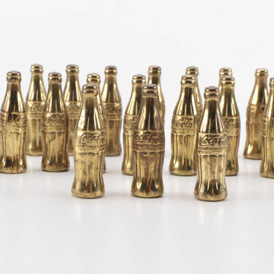 Vintage Miniature Brass Coca-Cola Bottles