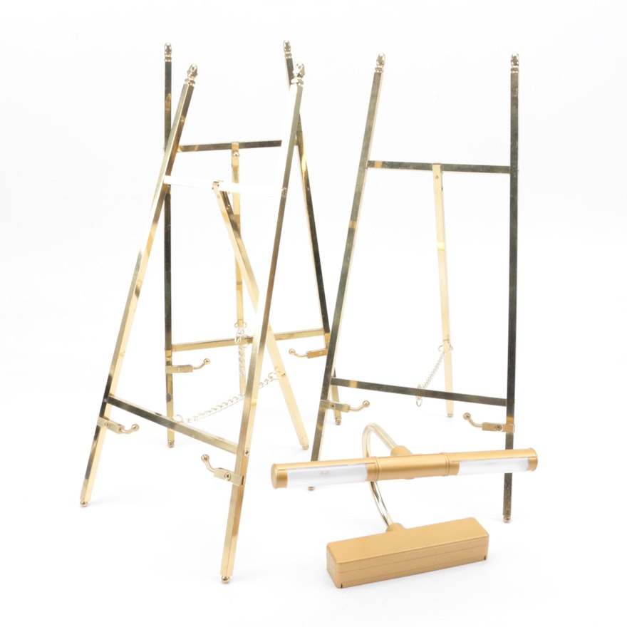 Brass-Tone Metal Folding Picture Easels