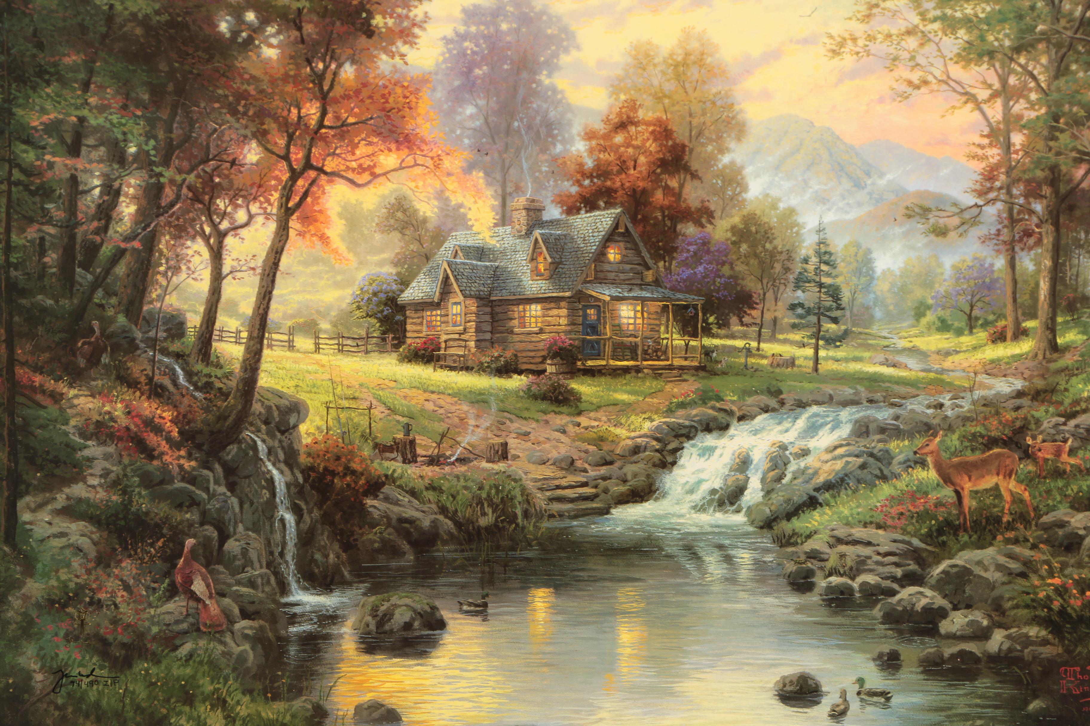 Thomas Kinkade Limited Edition Offset Lithograph "Mountain Retreat"