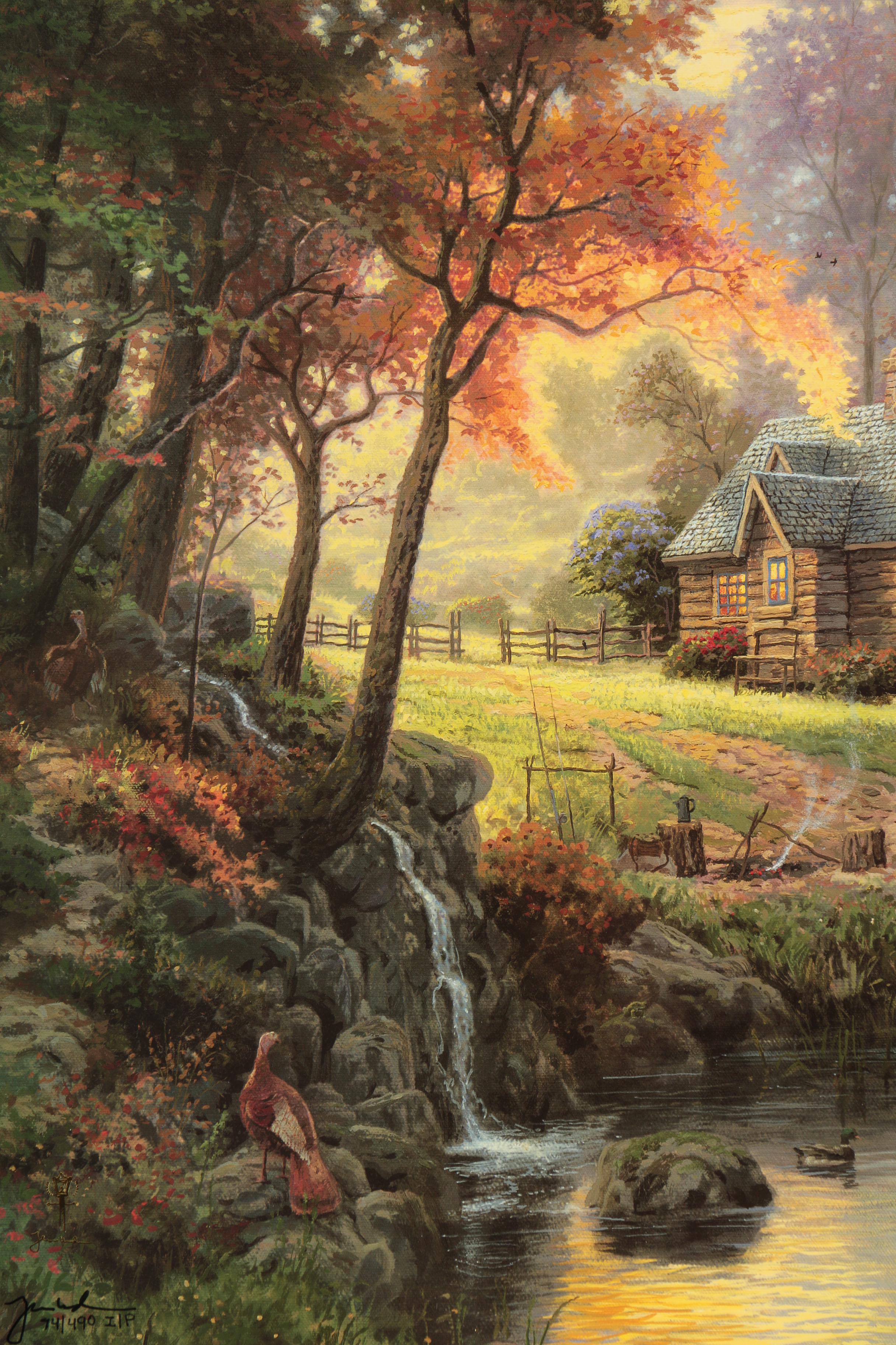 Thomas Kinkade Limited Edition Offset Lithograph "Mountain Retreat"