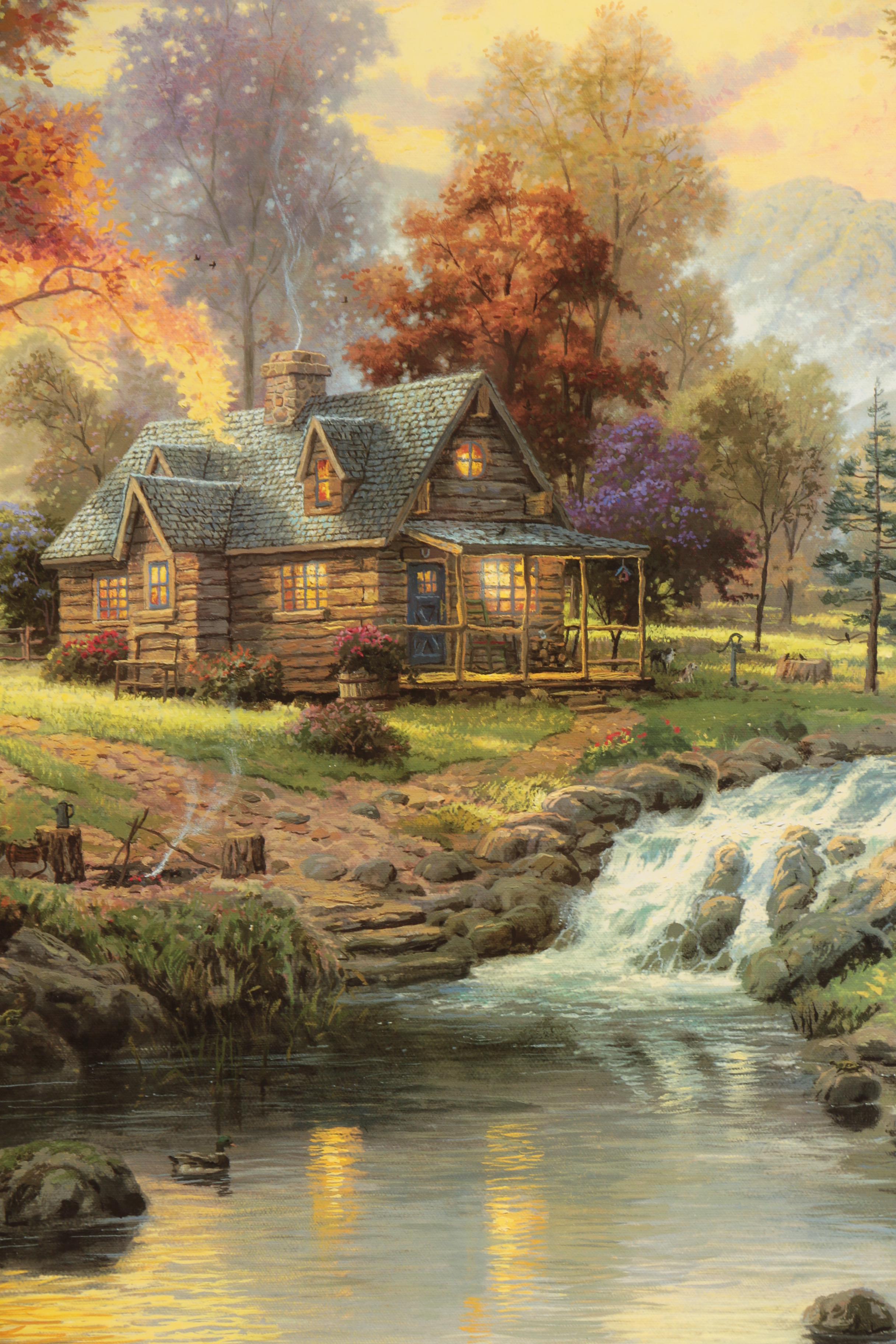 Thomas Kinkade Limited Edition Offset Lithograph "Mountain Retreat"
