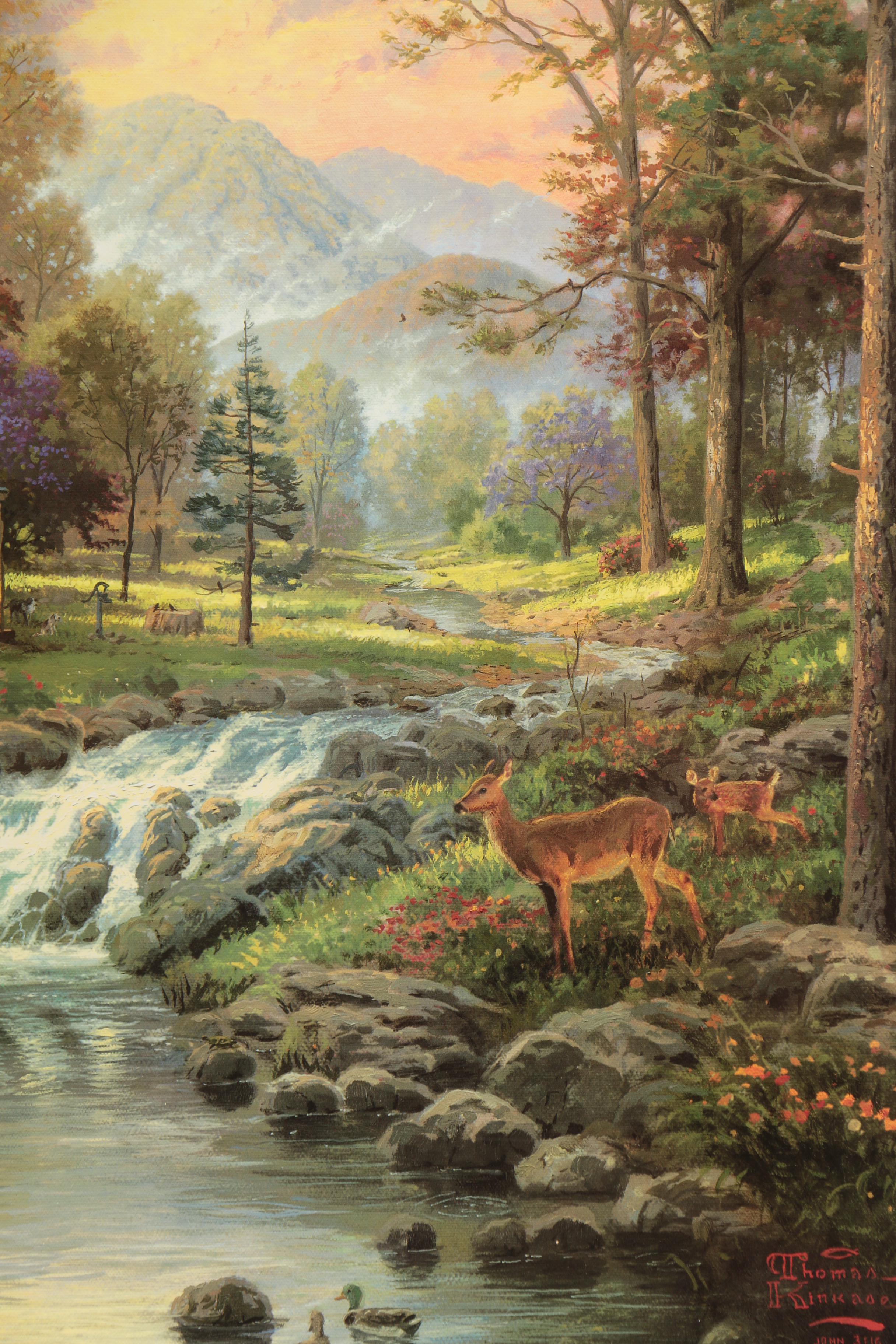 Thomas Kinkade Limited Edition Offset Lithograph "Mountain Retreat"