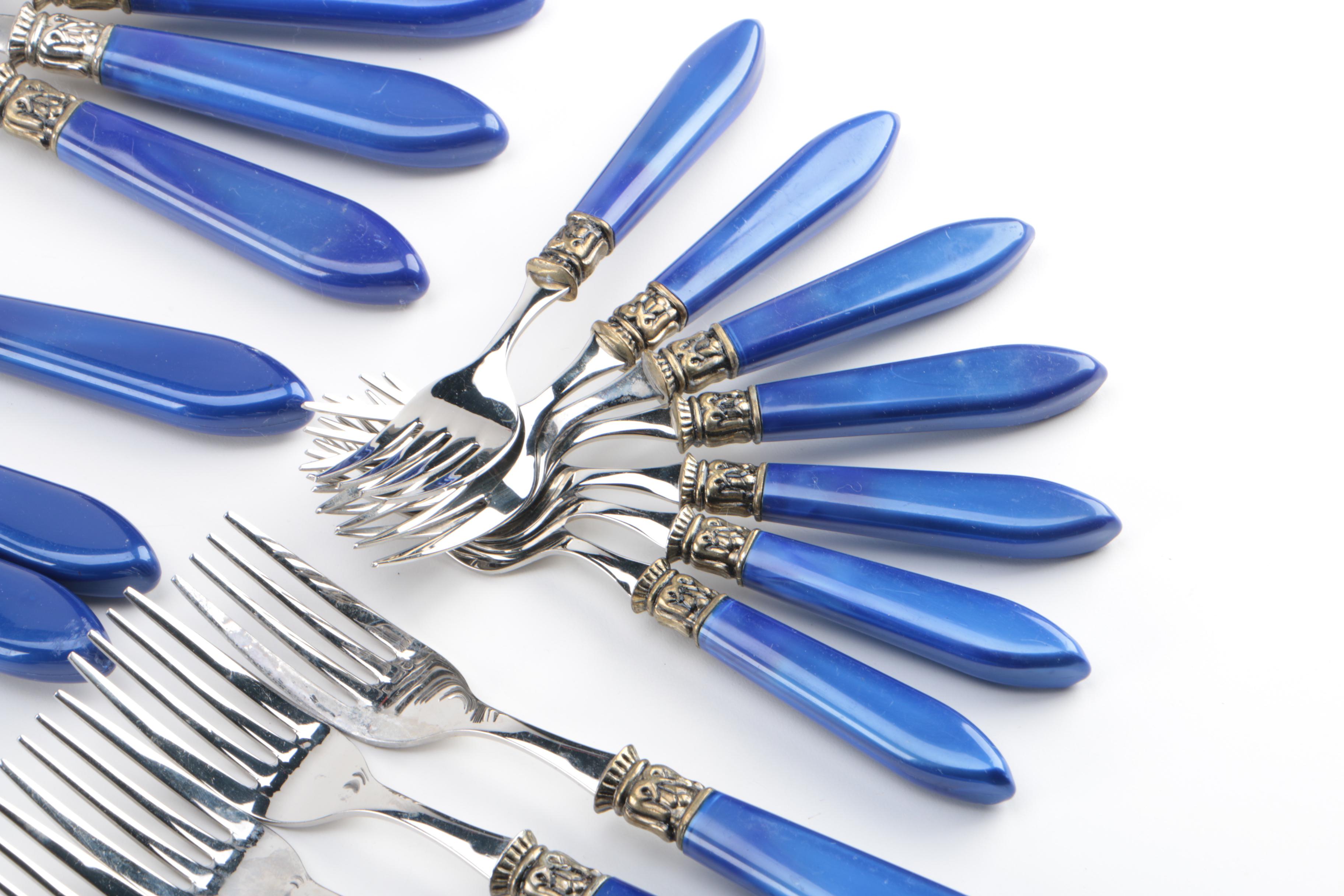 Wallace Blue Acrylic Handled Stainless Steel Flatware