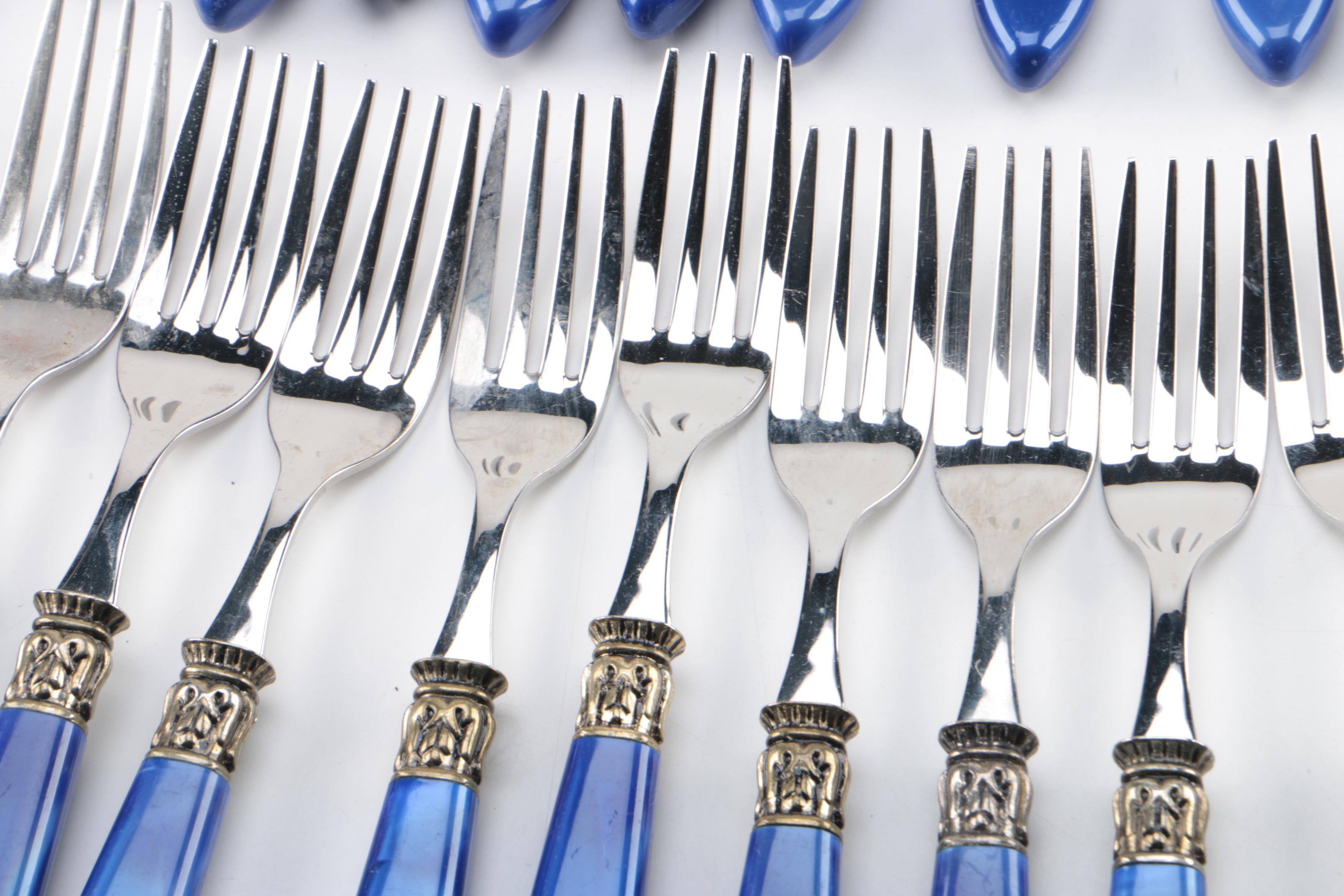 Wallace Blue Acrylic Handled Stainless Steel Flatware