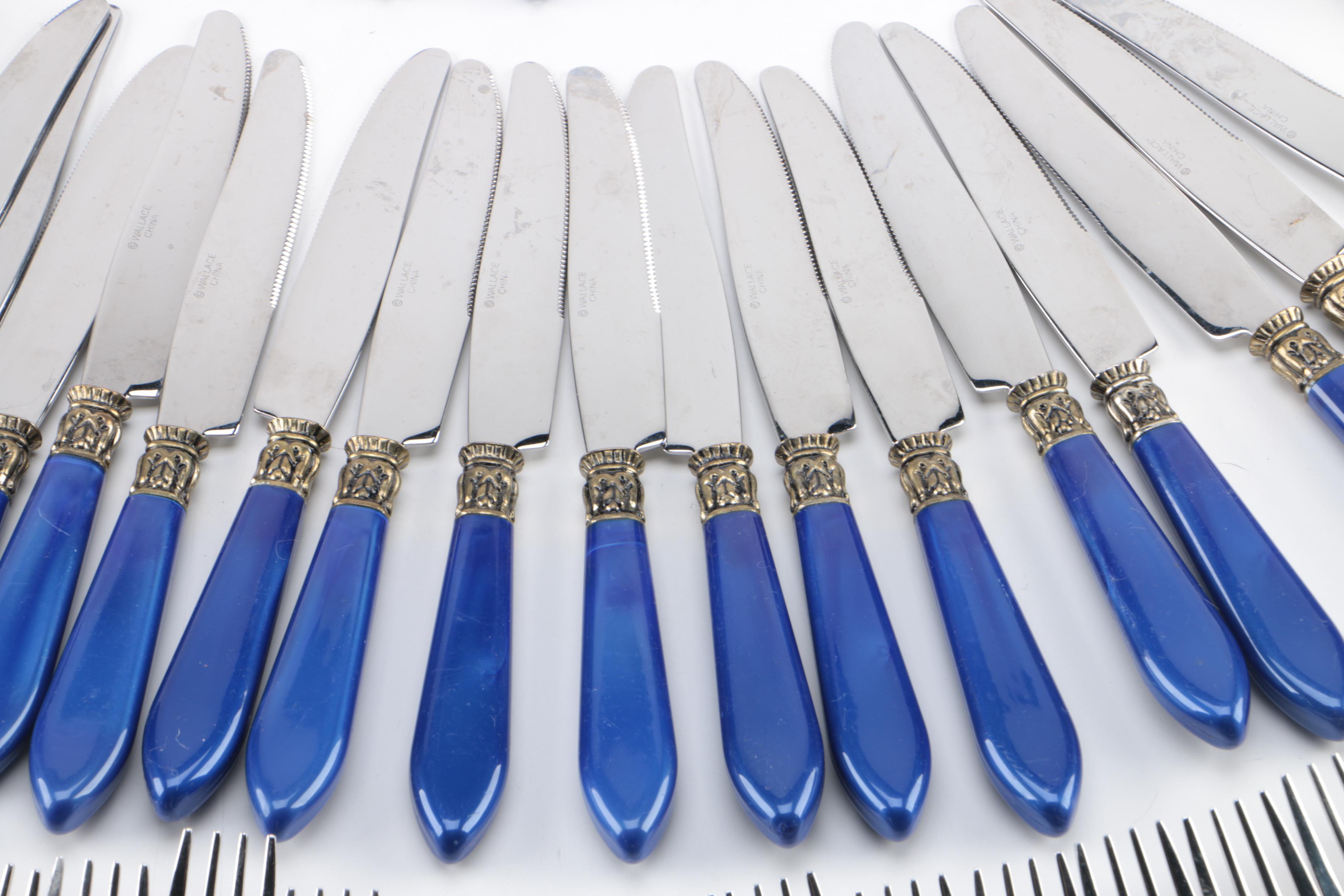 Wallace Blue Acrylic Handled Stainless Steel Flatware
