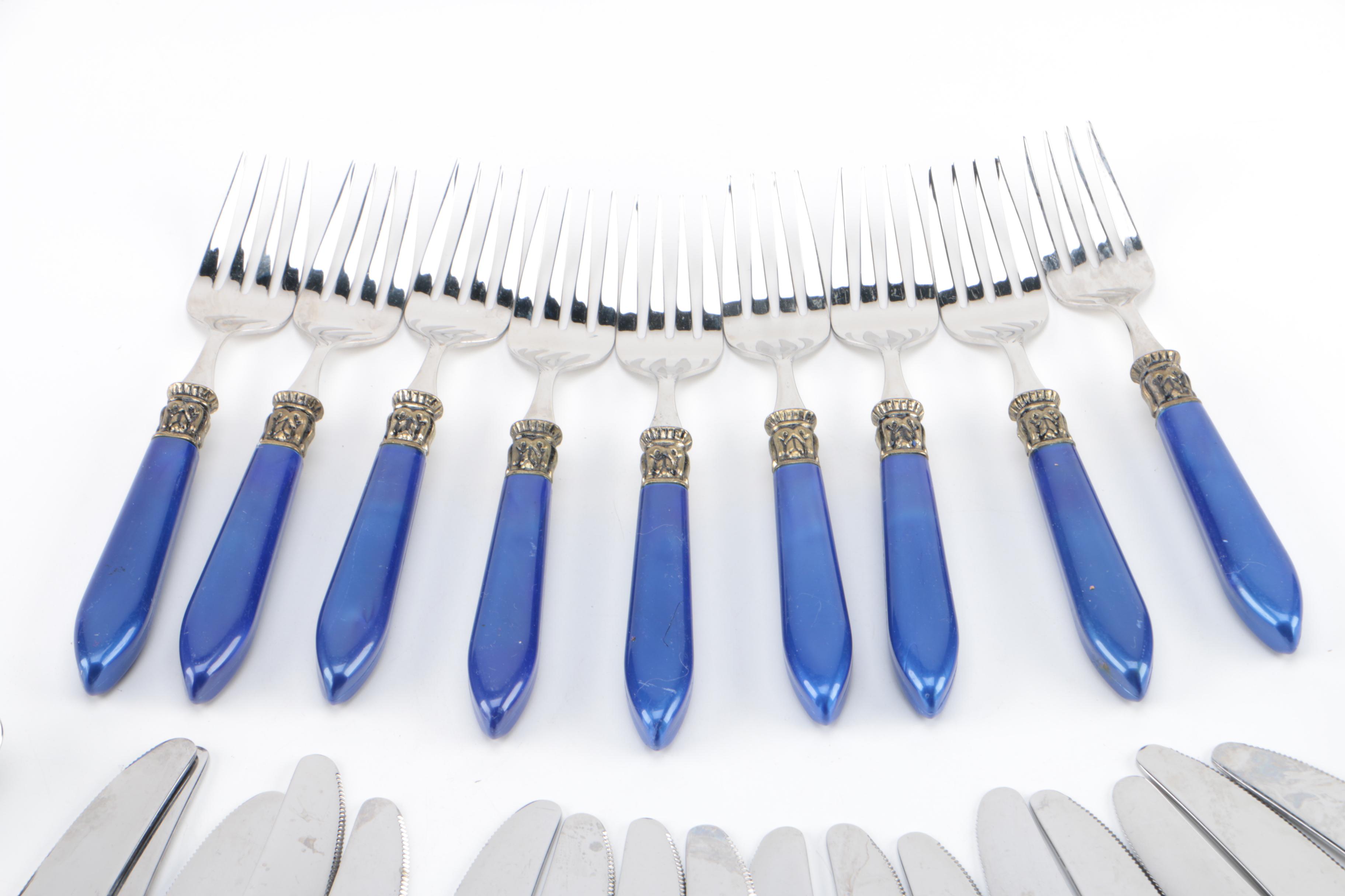 Wallace Blue Acrylic Handled Stainless Steel Flatware