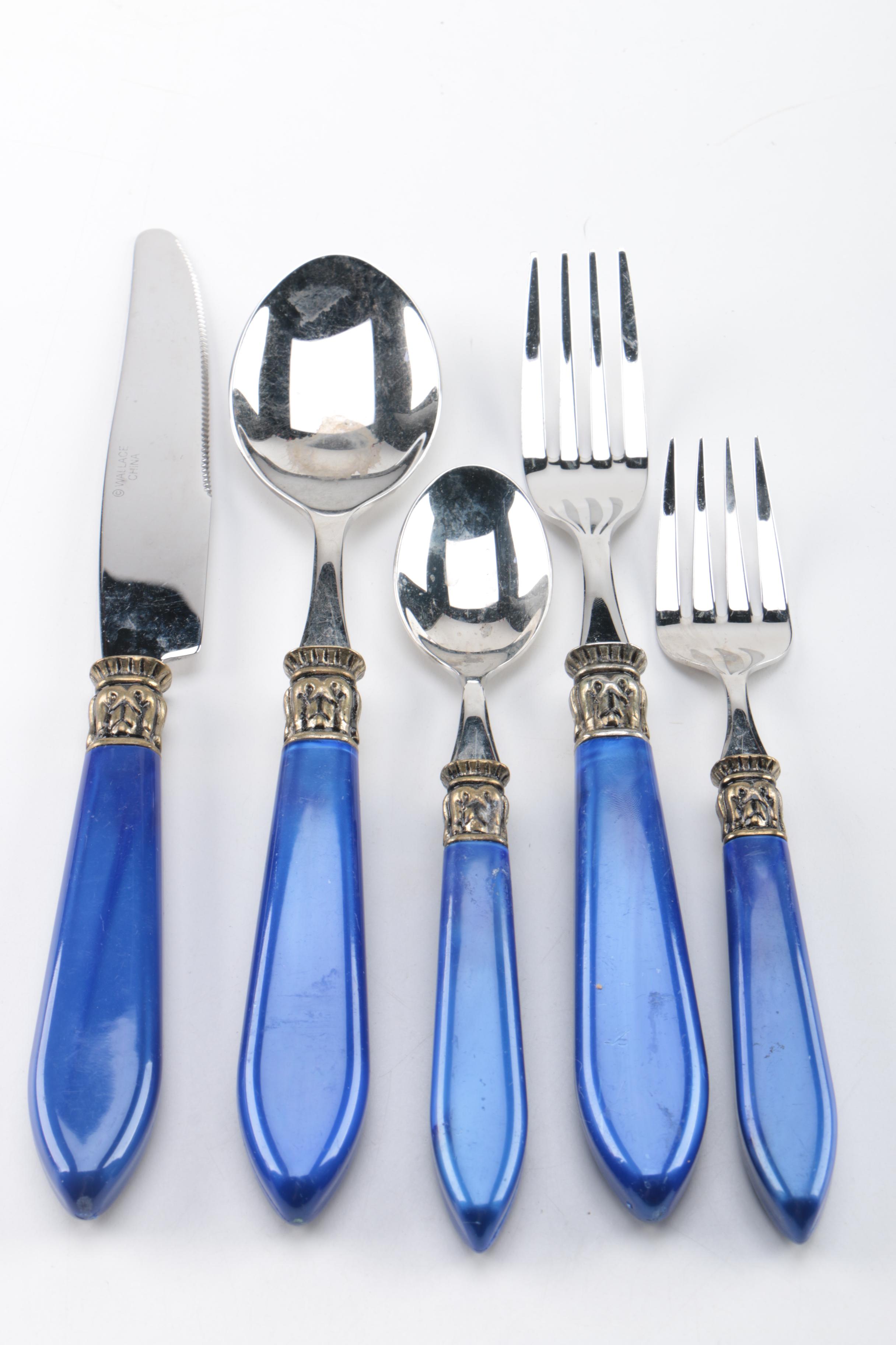 Wallace Blue Acrylic Handled Stainless Steel Flatware