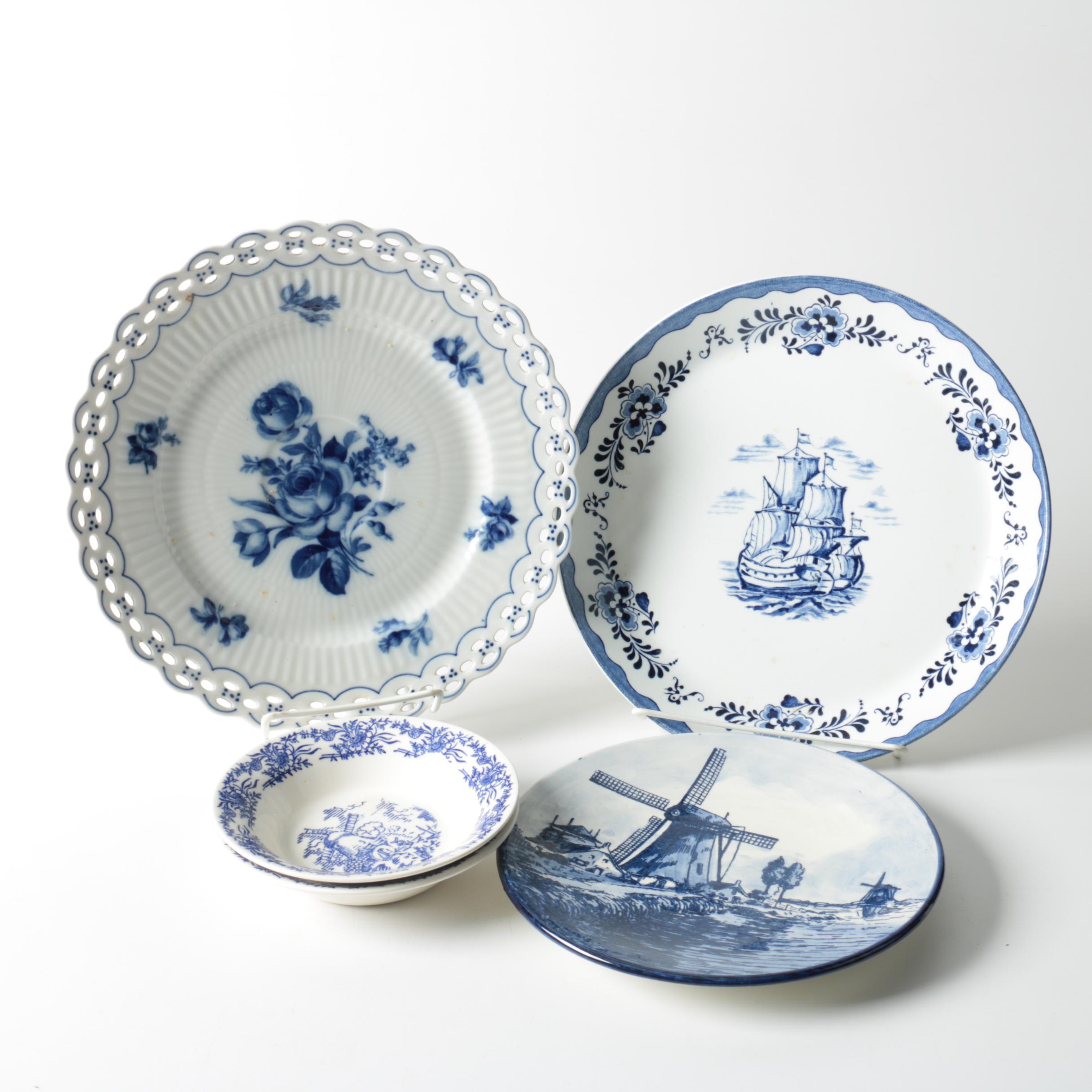 Delft Style Tableware Including Johnson Brothers