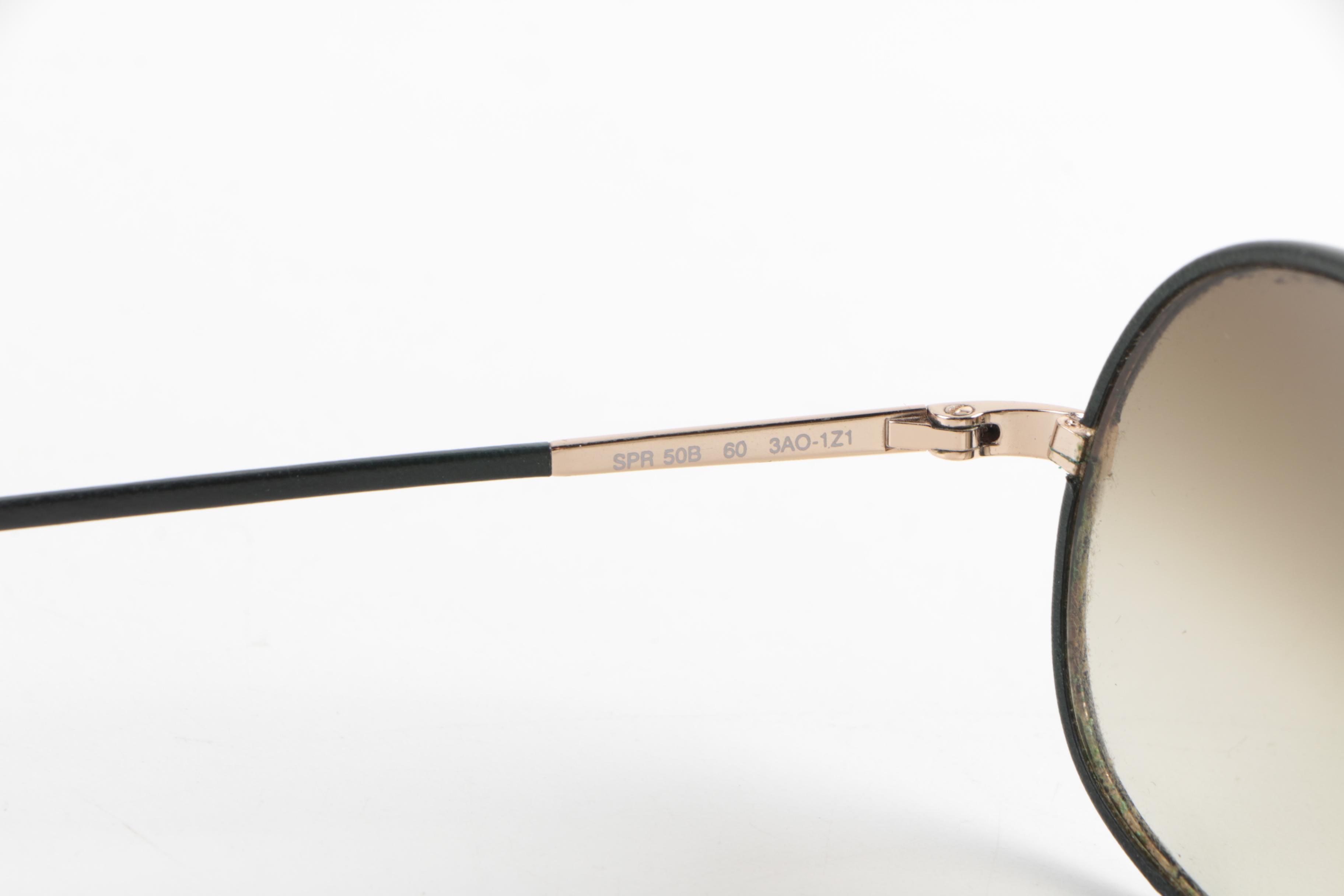 1990 Vintage Prada SPR 50B Aviator Sunglasses