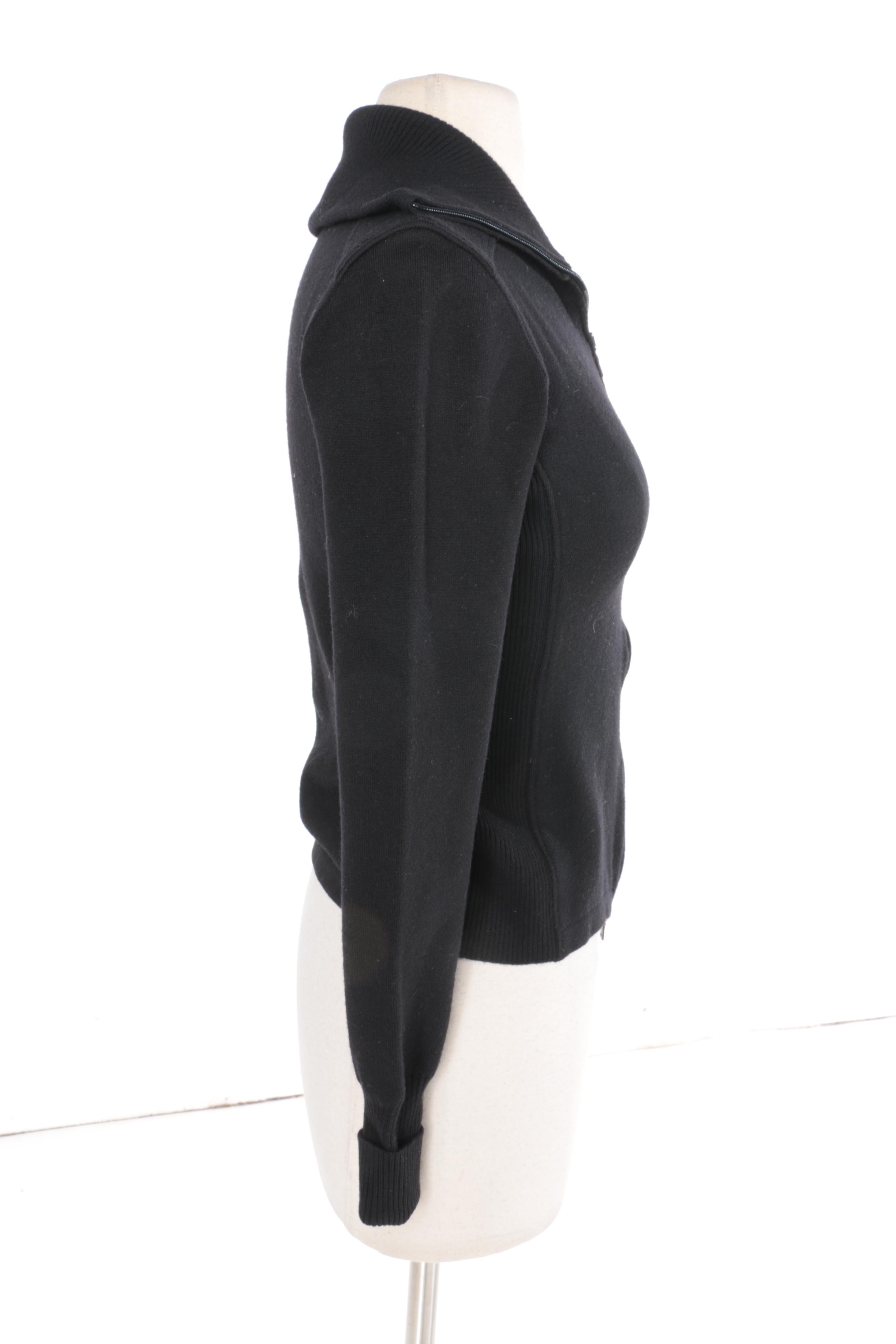 Women's Prada Black Wool Zipper Front Jacket