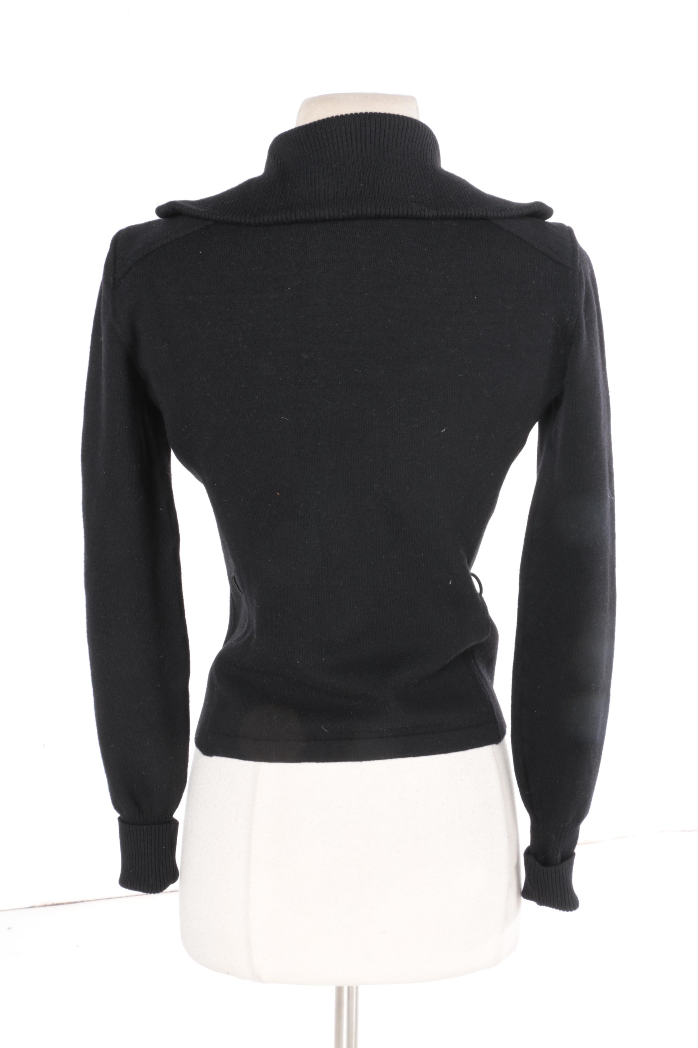 Women's Prada Black Wool Zipper Front Jacket