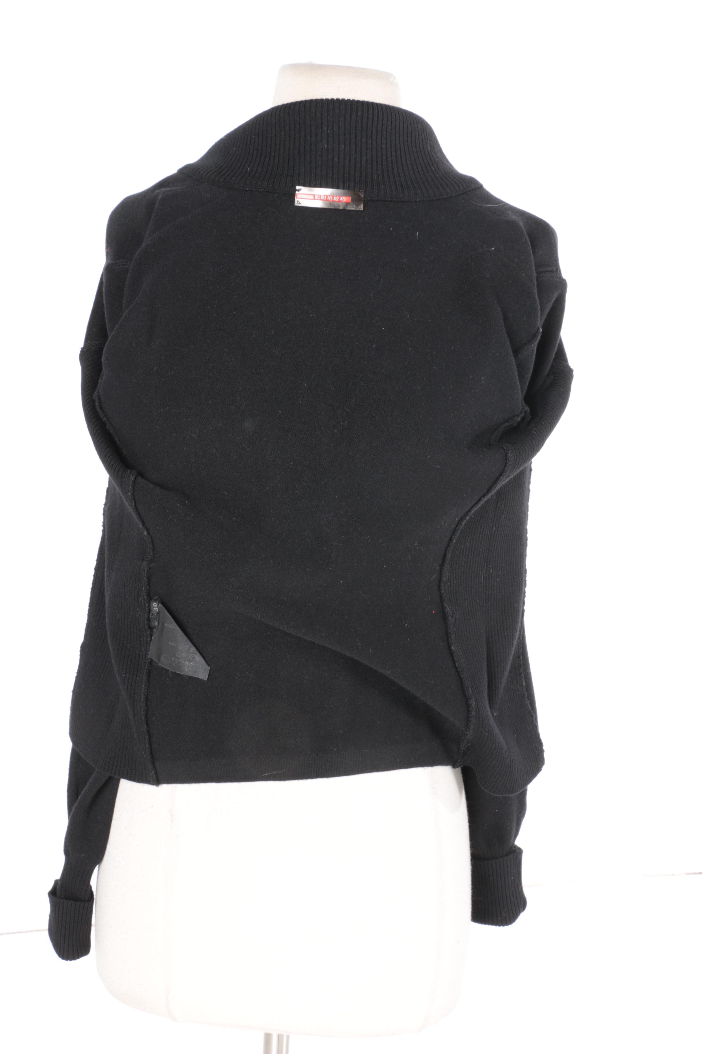 Women's Prada Black Wool Zipper Front Jacket