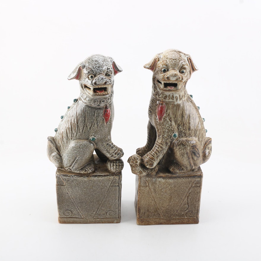 Ceramic Guardian Lion Figurines