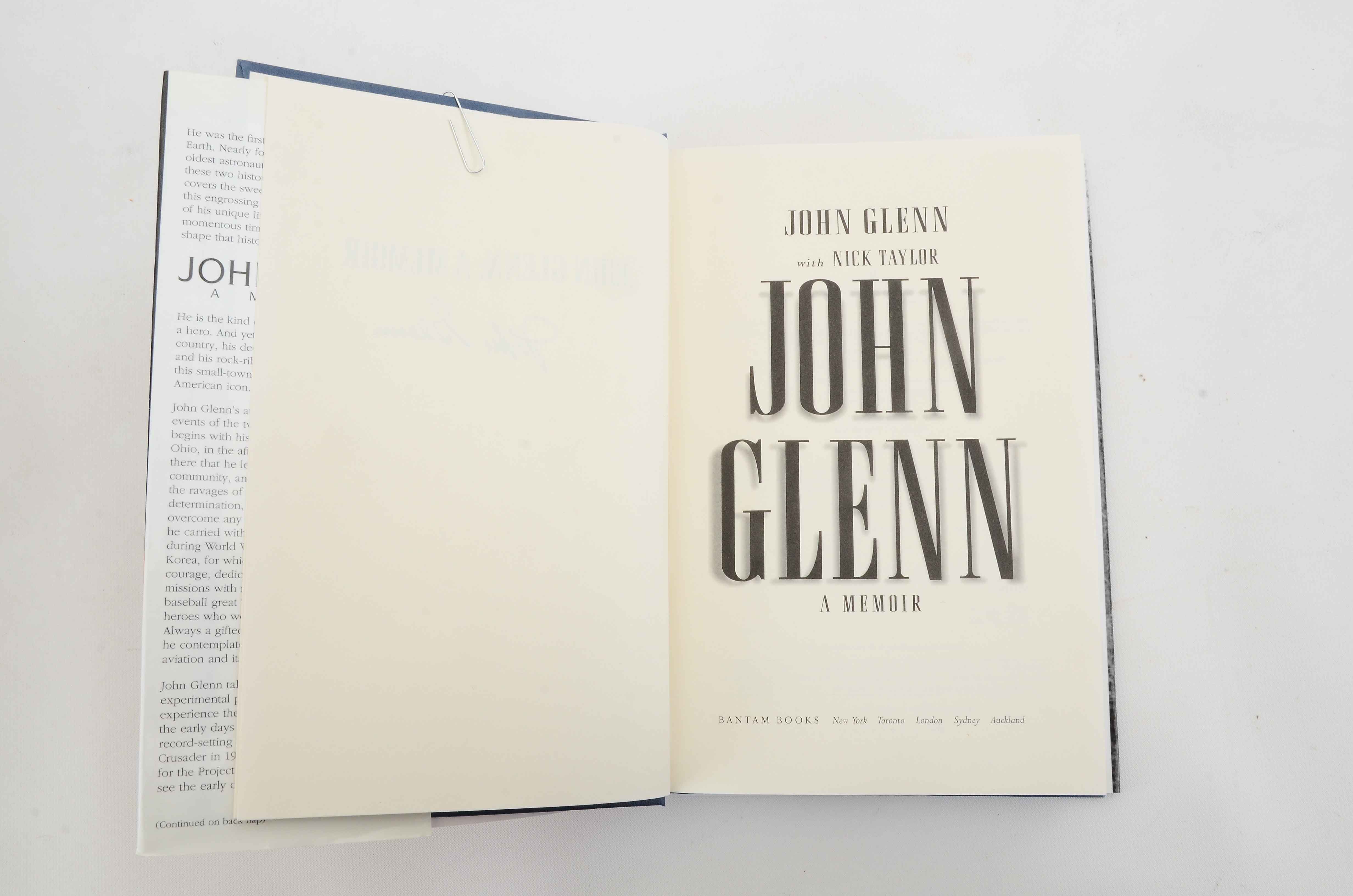 John Glenn Signed "John Glenn: a Memoir"