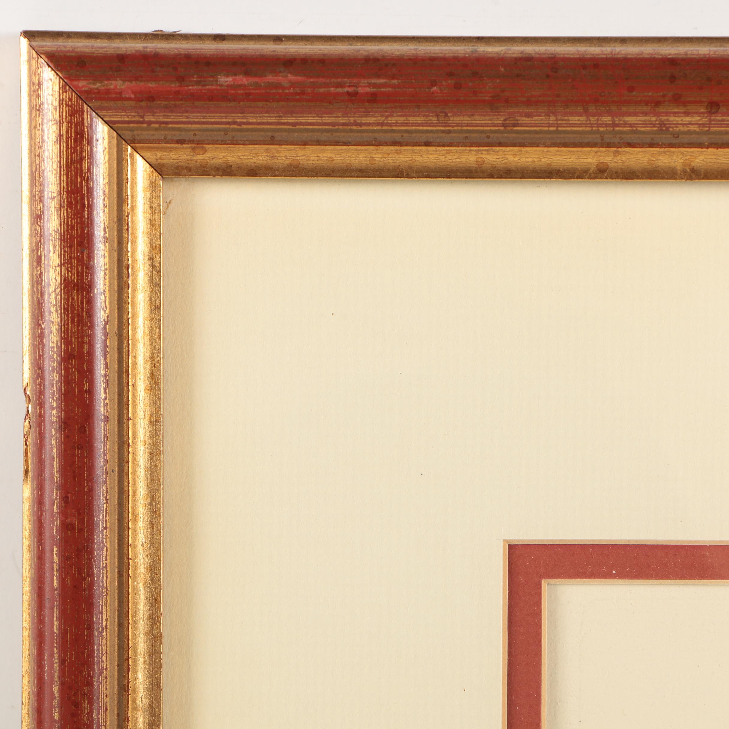 Hand Colored Etching with Aquatint of Four Rowing Scenes