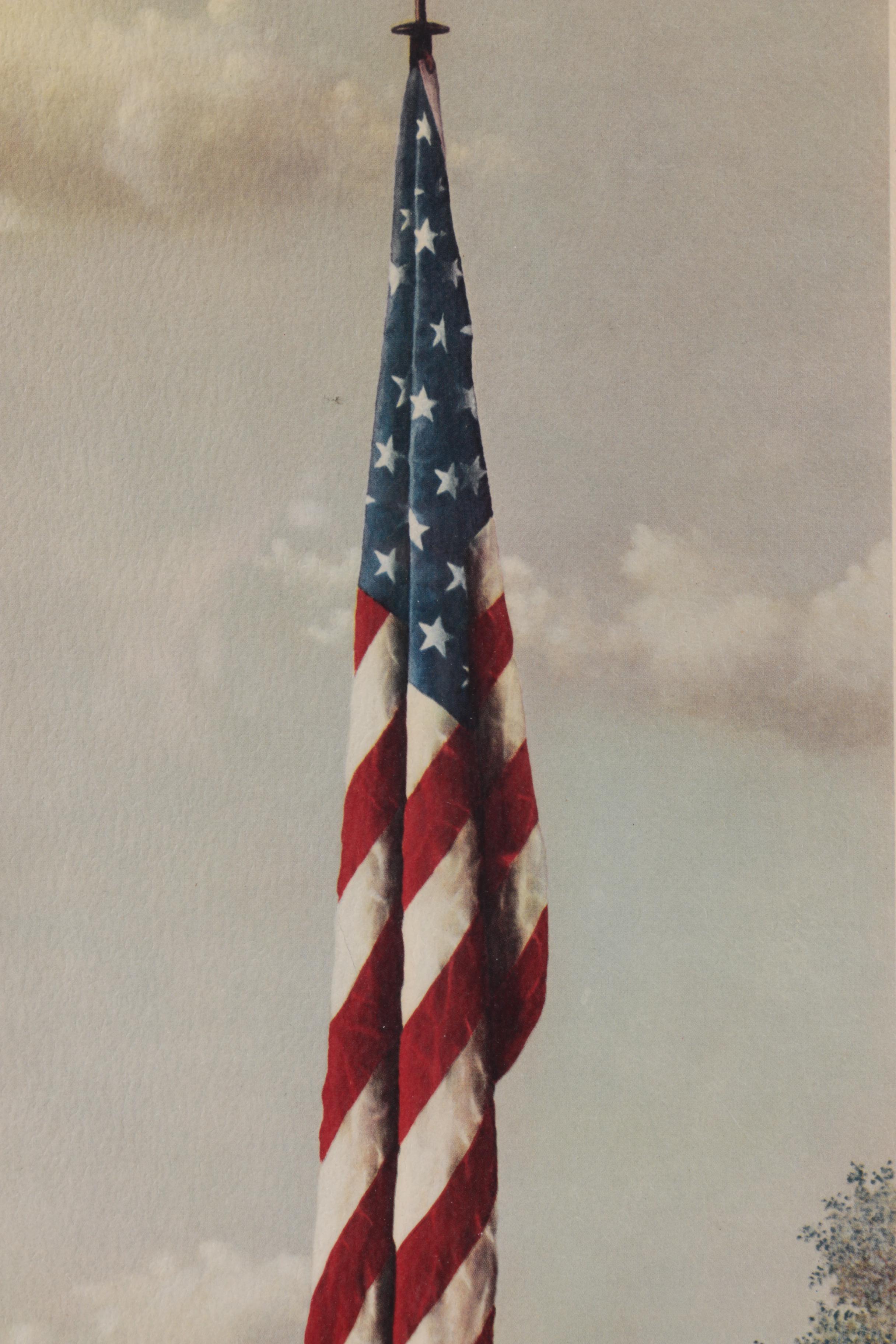 Circa 1940s Offset Lithograph on Paper After Fred Tripp's "Our Flag"