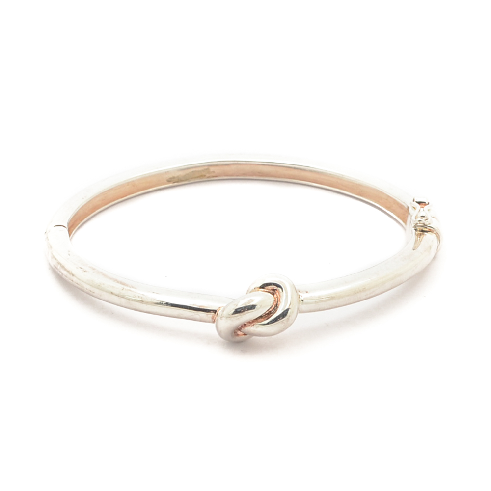 Sterling Silver Knotted Bangle Bracelet