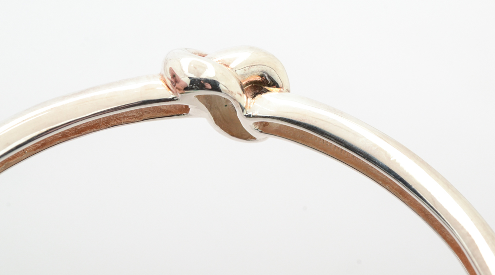 Sterling Silver Knotted Bangle Bracelet