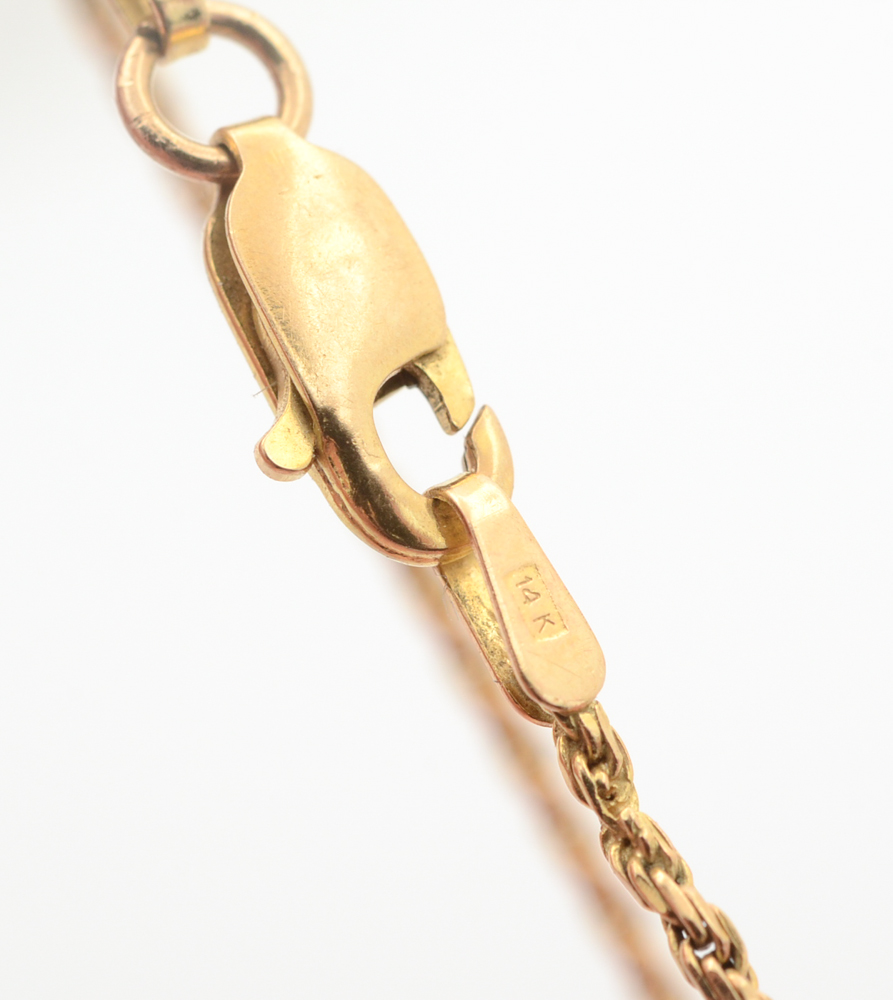 14K Gold Rope Chain Bracelet and Post Earrings