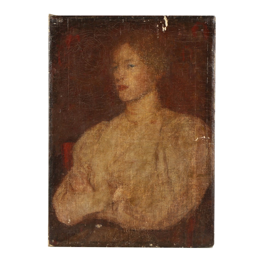 Oil Painting on Canvas of Female Portrait