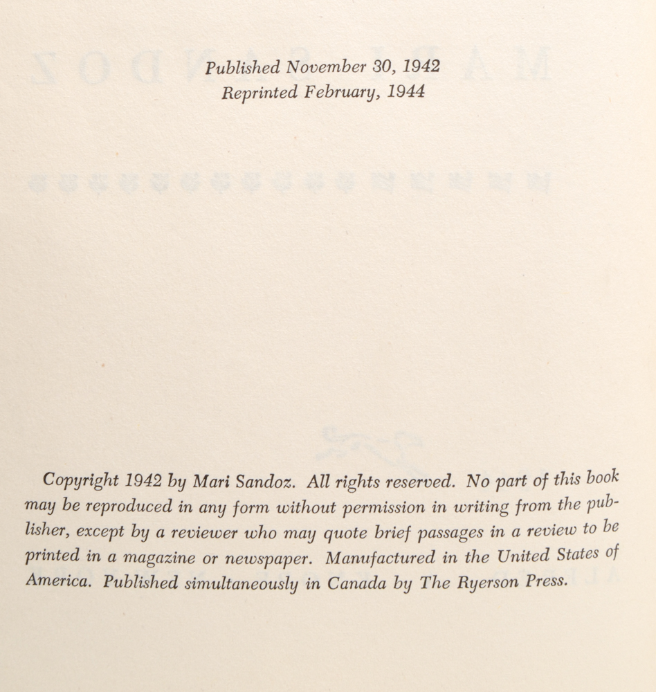 First Edition, Signed "Crazy Horse" by Mari Sandoz