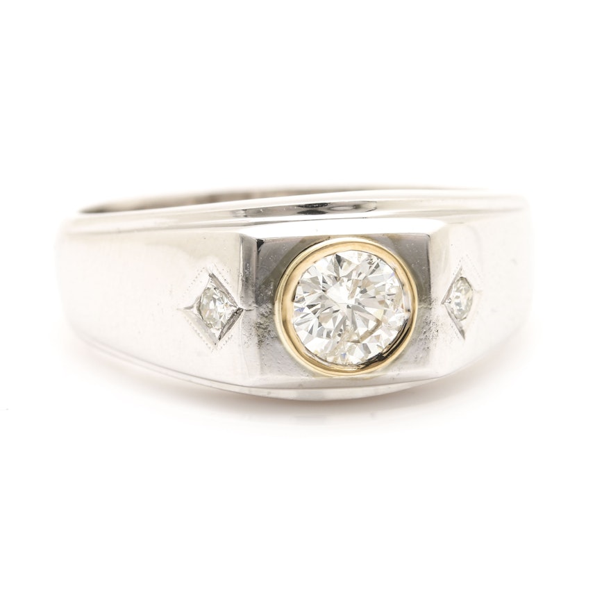 14K White and Yellow Gold Diamond Ring