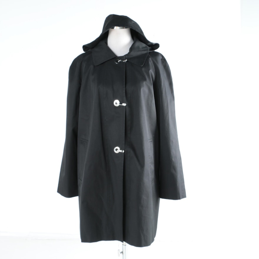 Women's London Fog Black Raincoat