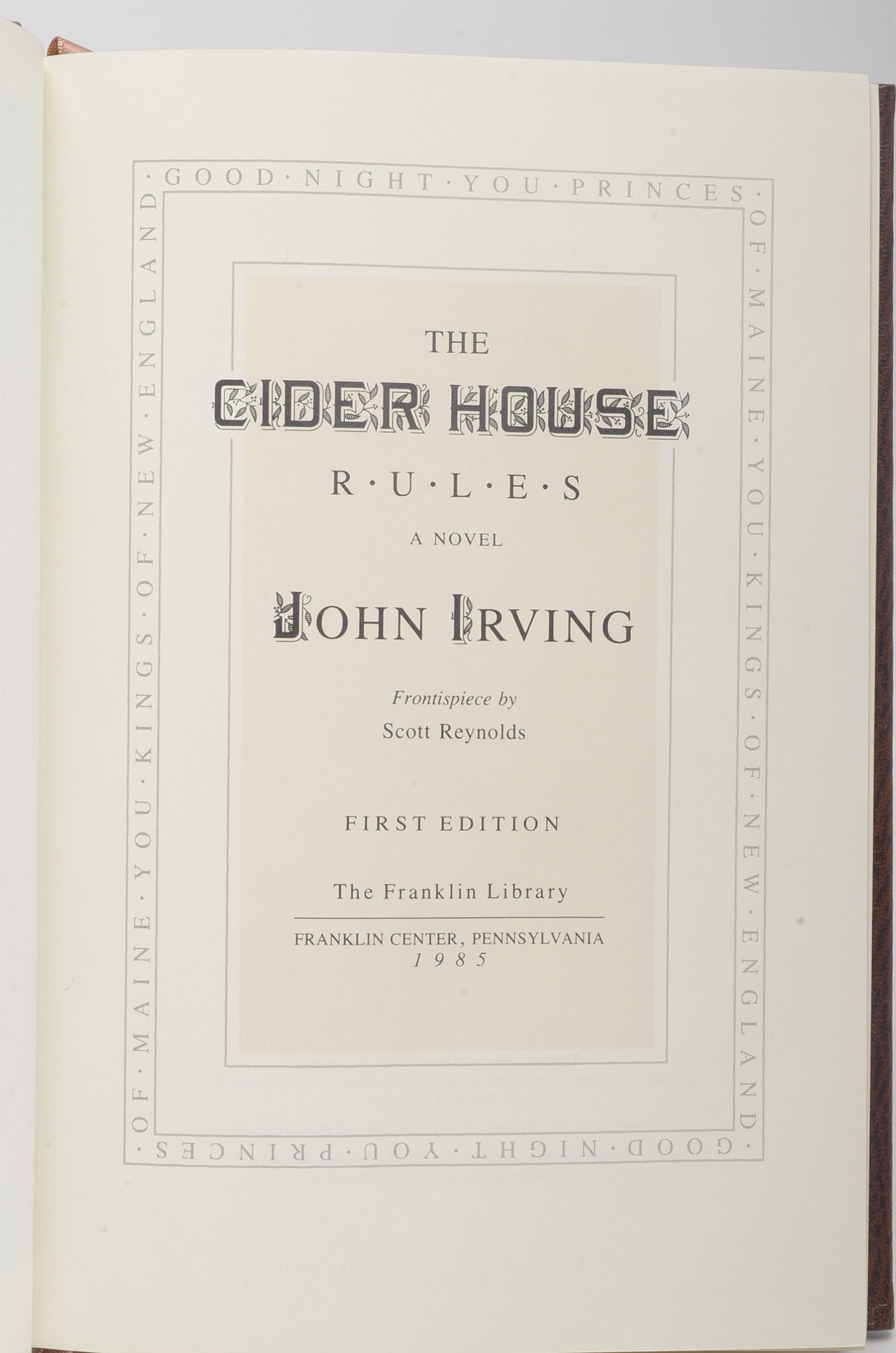 Signed "The Cider House Rules" by John Irving