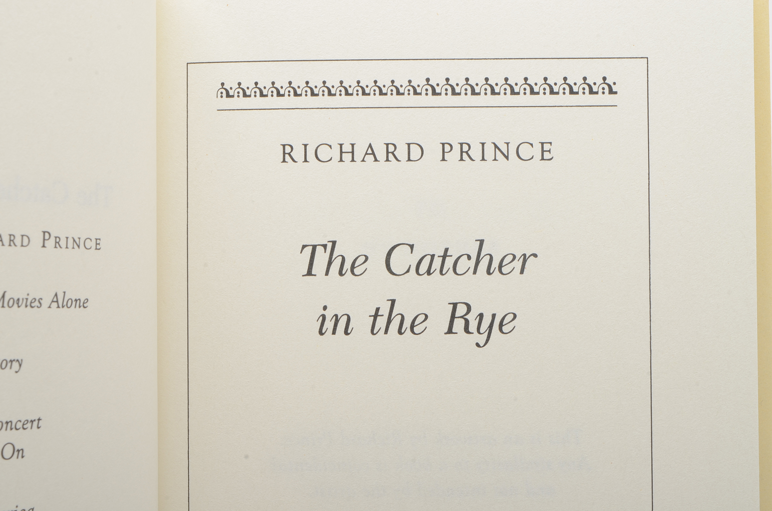 "The Catcher in the Rye" Book Art by Appropriation Artist Richard Prince