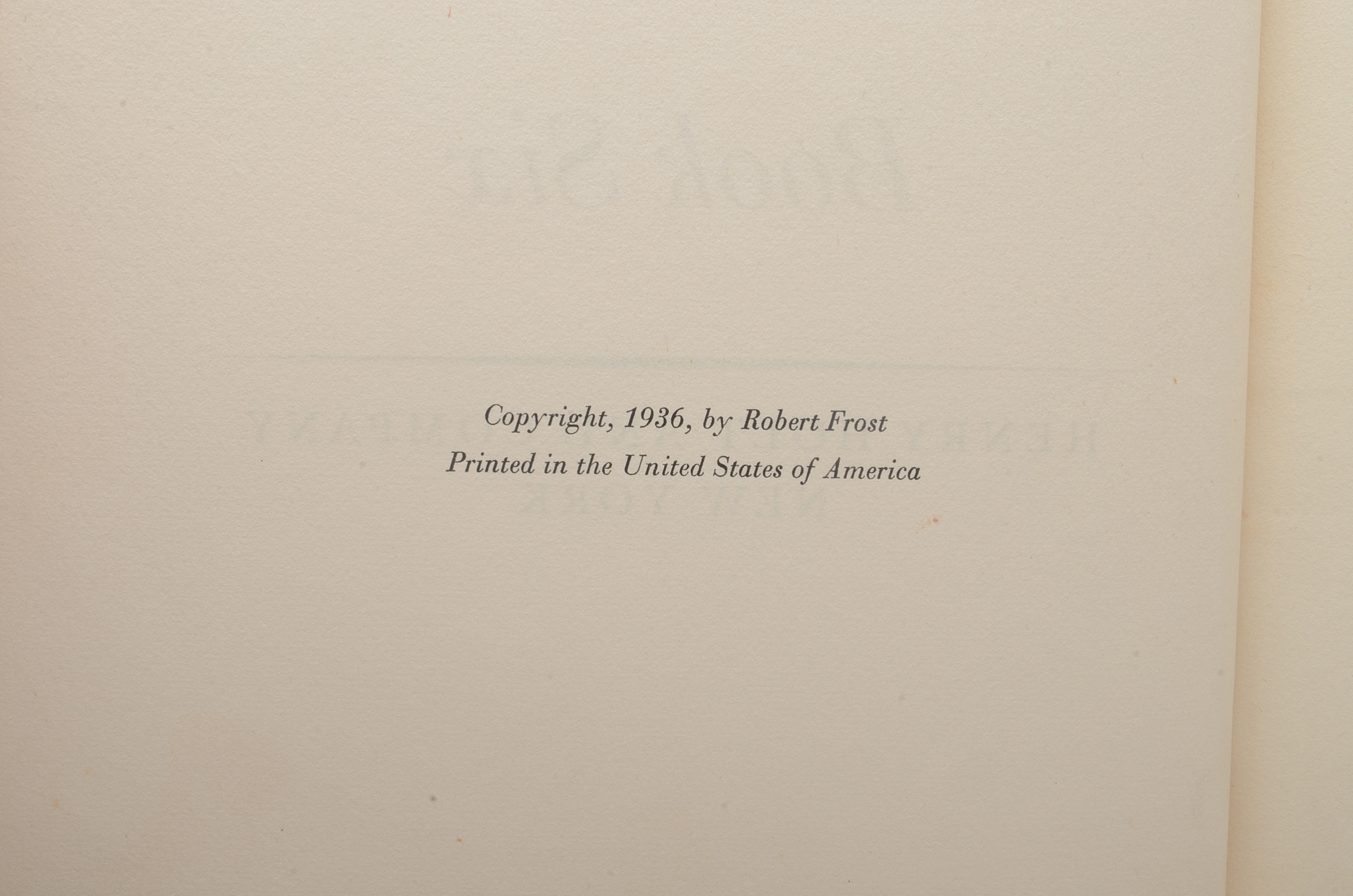 Signed First Edition "A Further Range" by Robert Frost