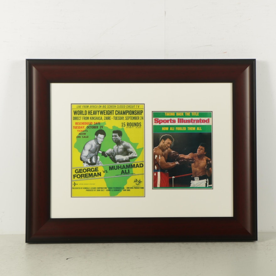 1974 "Sports Illustrated" "Rumble in the Jungle" Framed Display