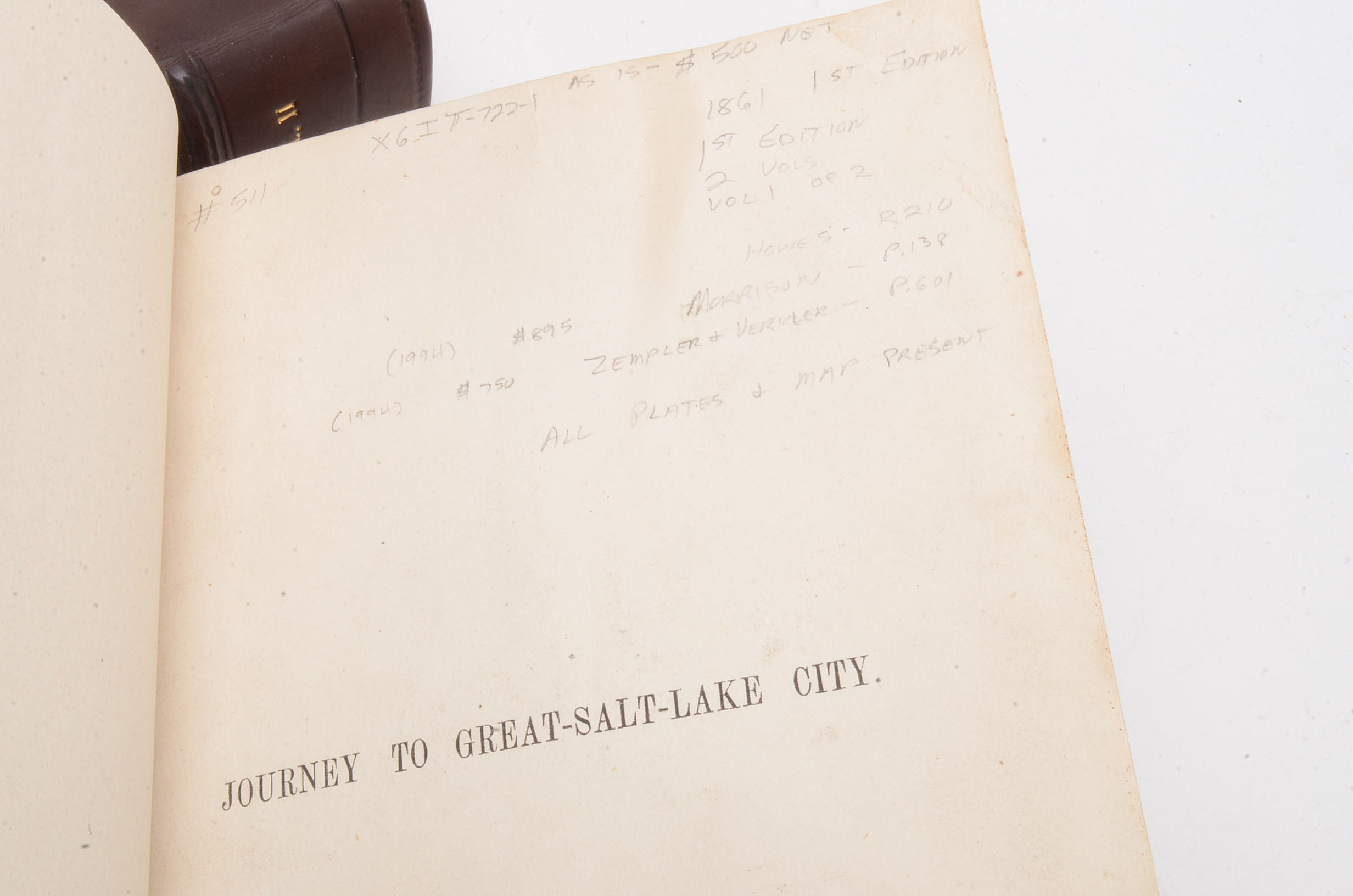 1861 First Edition "Journey to Great Salt Lake City" in Two Volumes