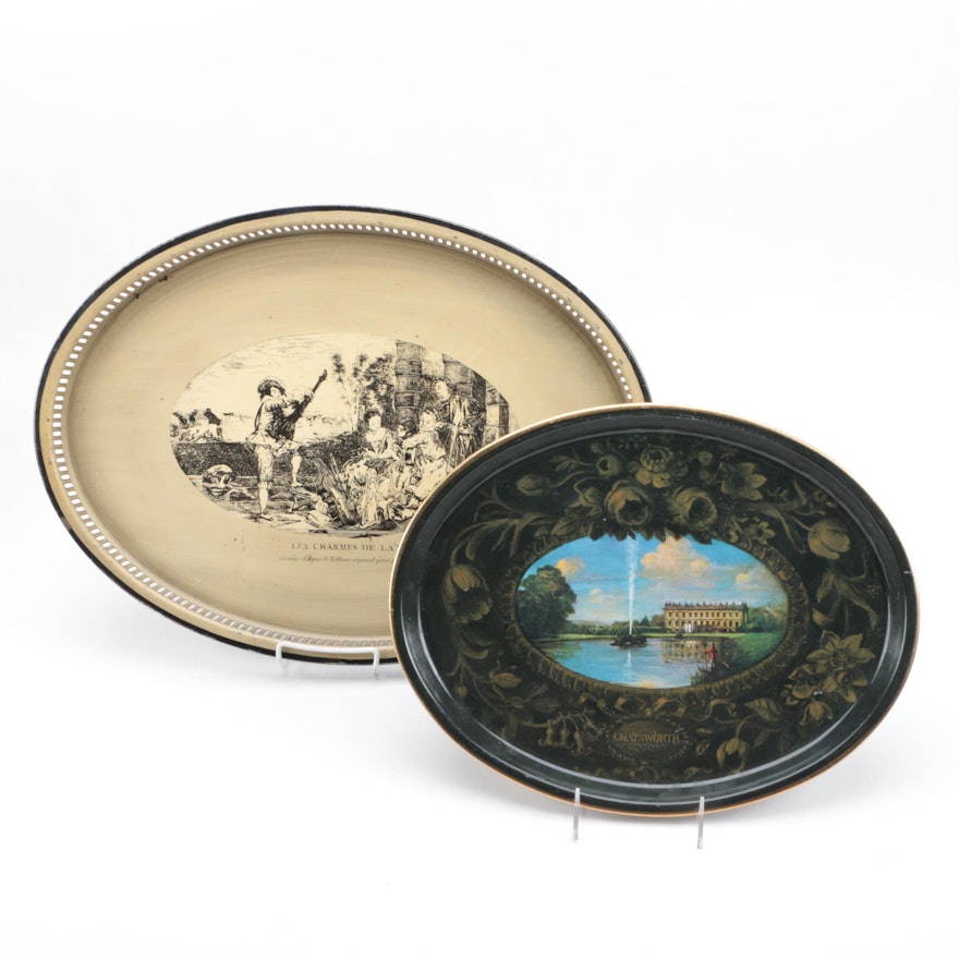 Pairing of Decorative Metal Serving Trays