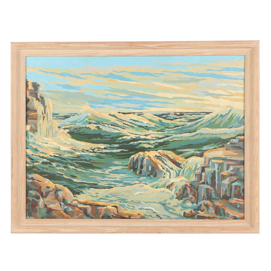 Framed Paint by Numbers Seascape