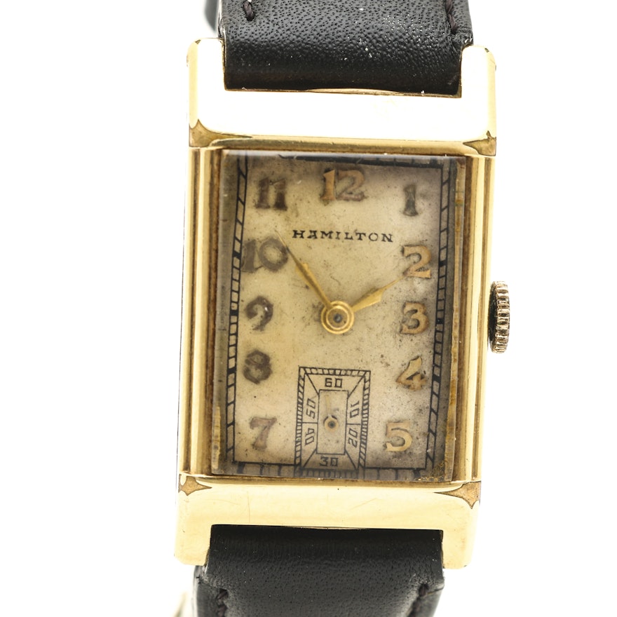 Hamilton Gold Filled Leather Wristwatch