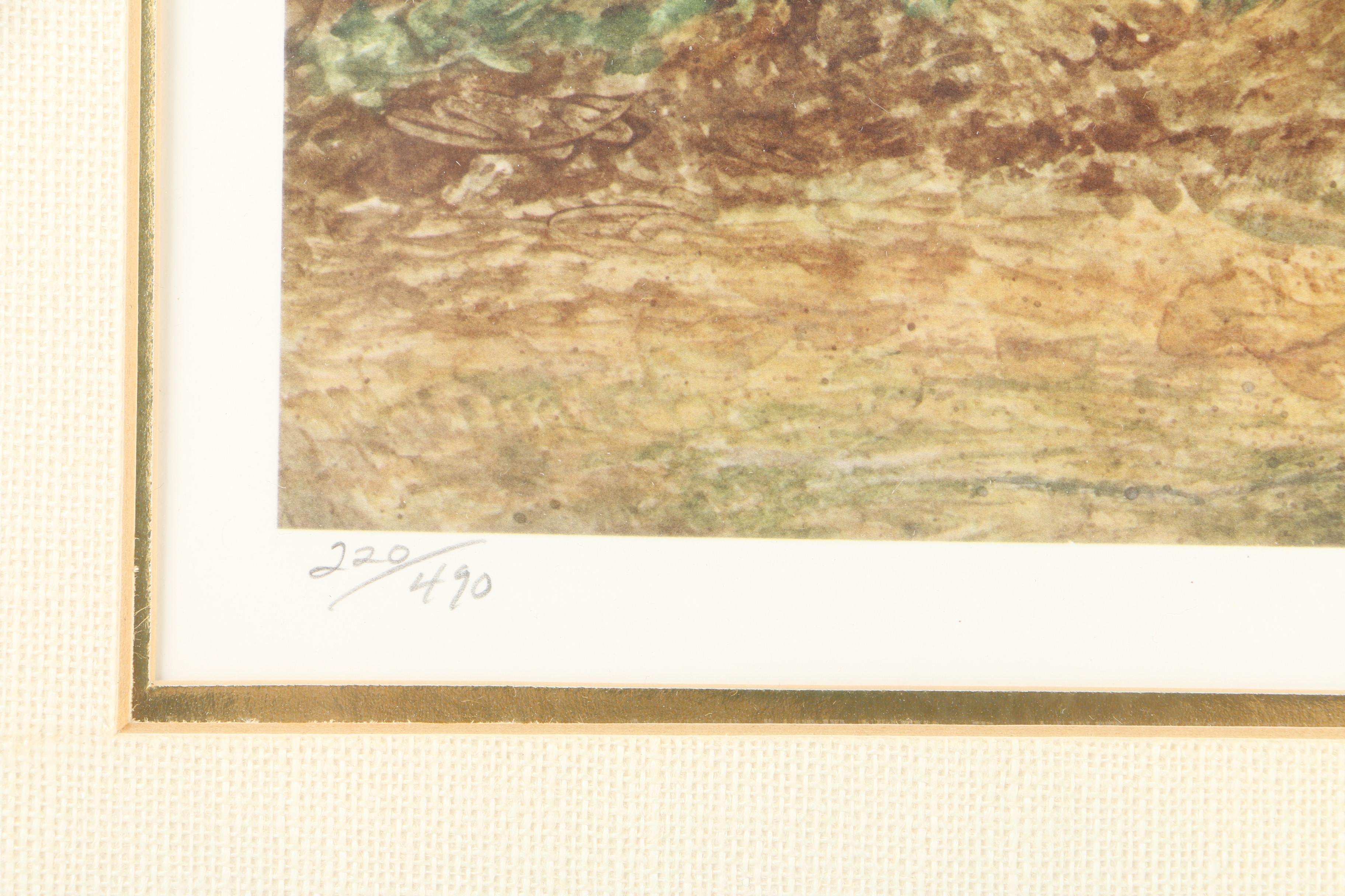 David Armstrong Limited Edition Collotype After Watercolor Painting "America"