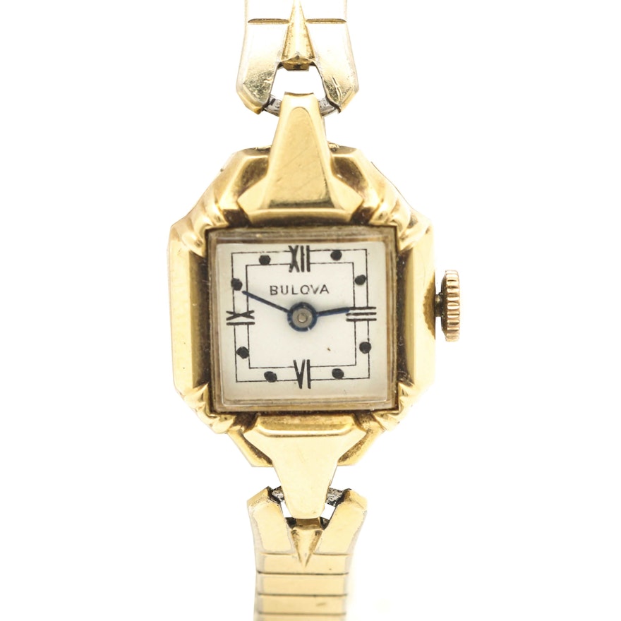 Bulova 14K Yellow Gold and Gold Tone Wristwatch