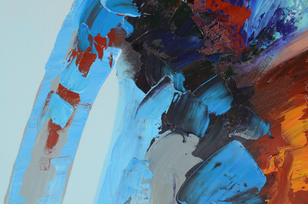 Oil Painting on Canvas of Frog with Glasses