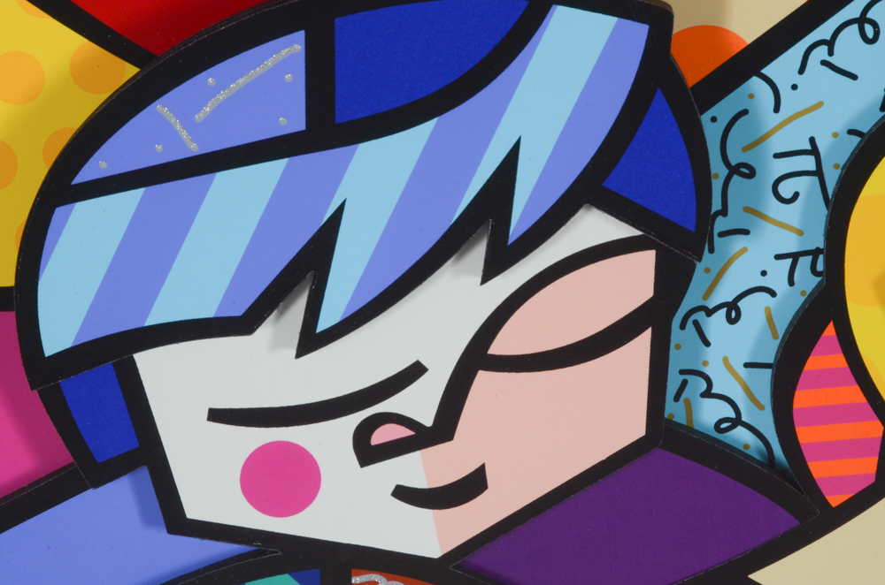 Romero Britto Three Dimensional Mixed Media Print "Sounds of Love"