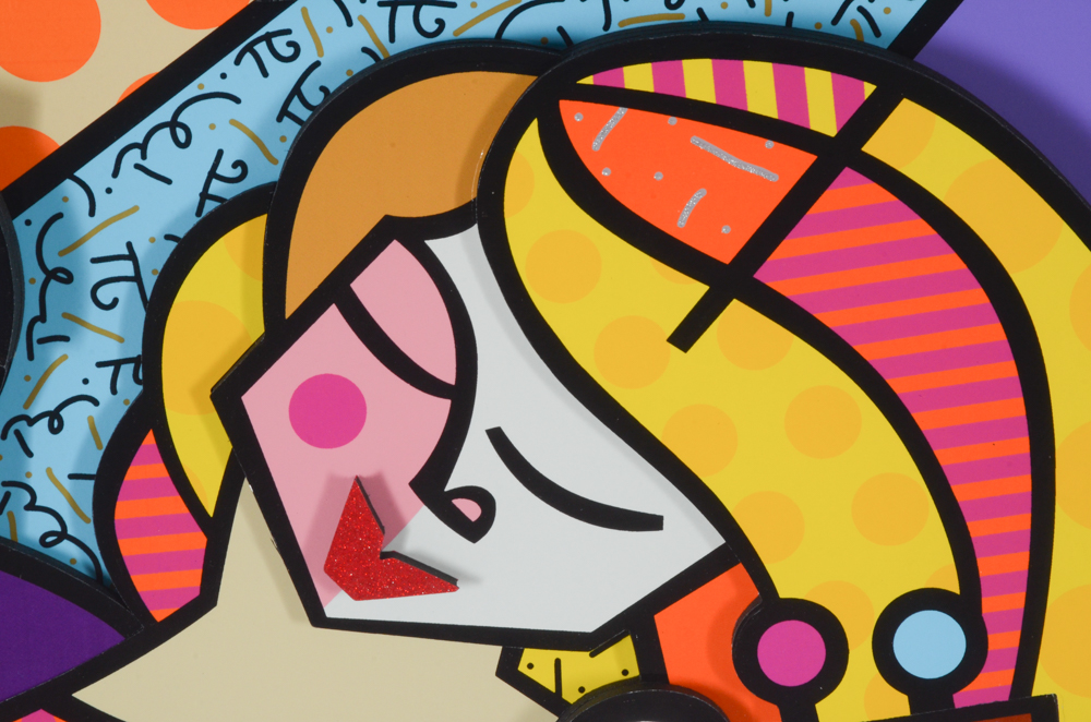 Romero Britto Three Dimensional Mixed Media Print "Sounds of Love"