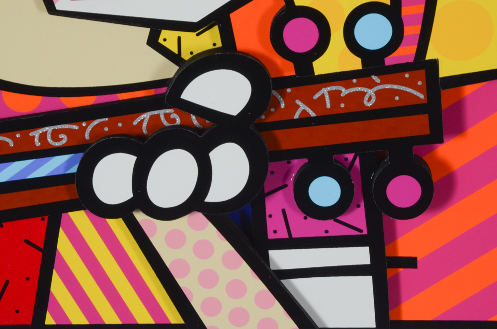 Romero Britto Three Dimensional Mixed Media Print "Sounds of Love"