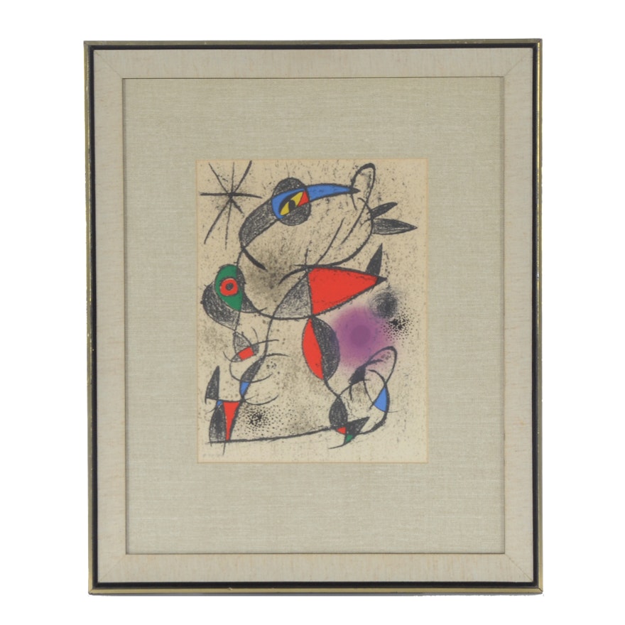 Joan Miro Limited Edition Lithograph  from "Souvenirs et Portraits d'Artistes"