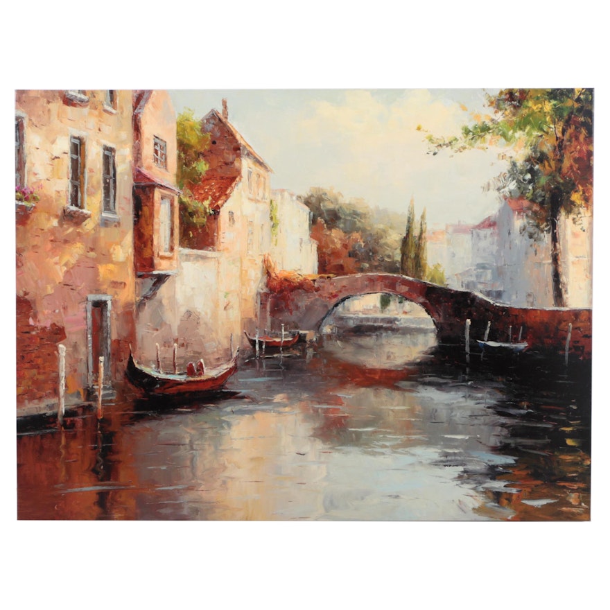 Giclee on Canvas Canal Scene