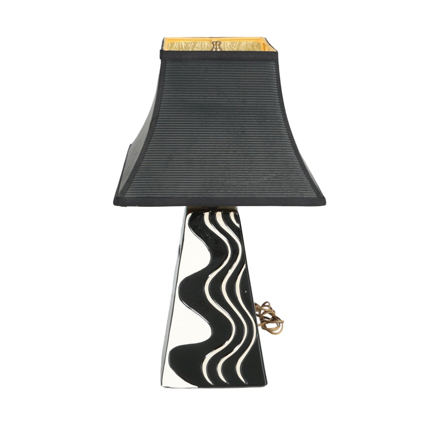 Vintage Black and White Ceramic Table Lamp