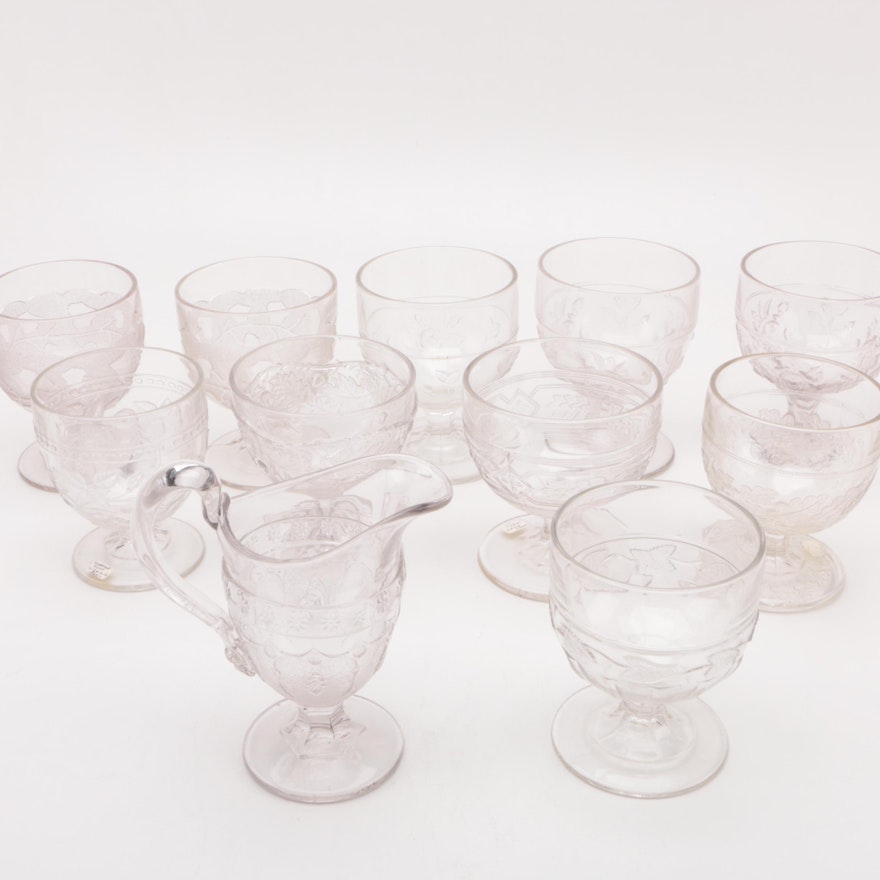 Early American Pressed Glassware including King & Sons, Circa 1890