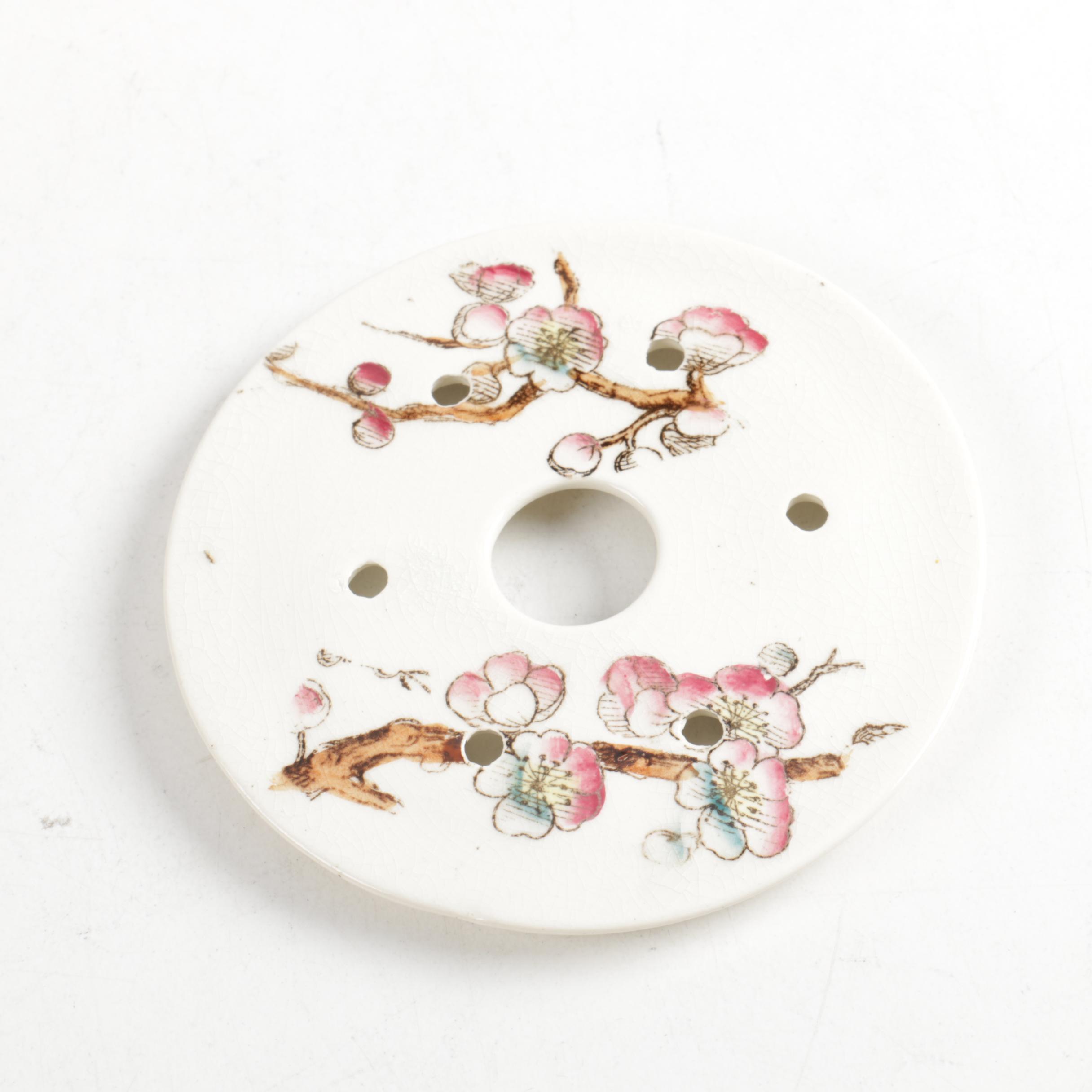 Antique Furnivals "Cashmere" Pitcher, Basin, and Shaving Set