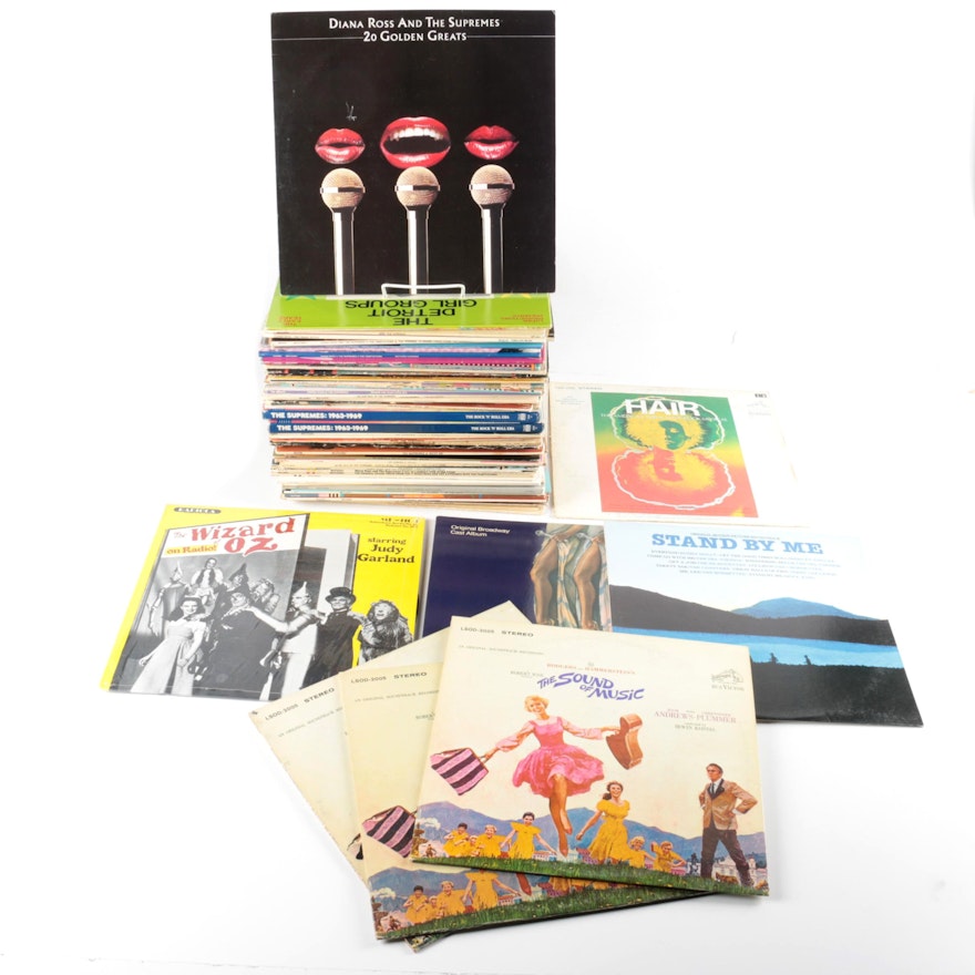 LPs Including "Hair", "The Wizard of Oz", "Dream Girls", and The Supremes