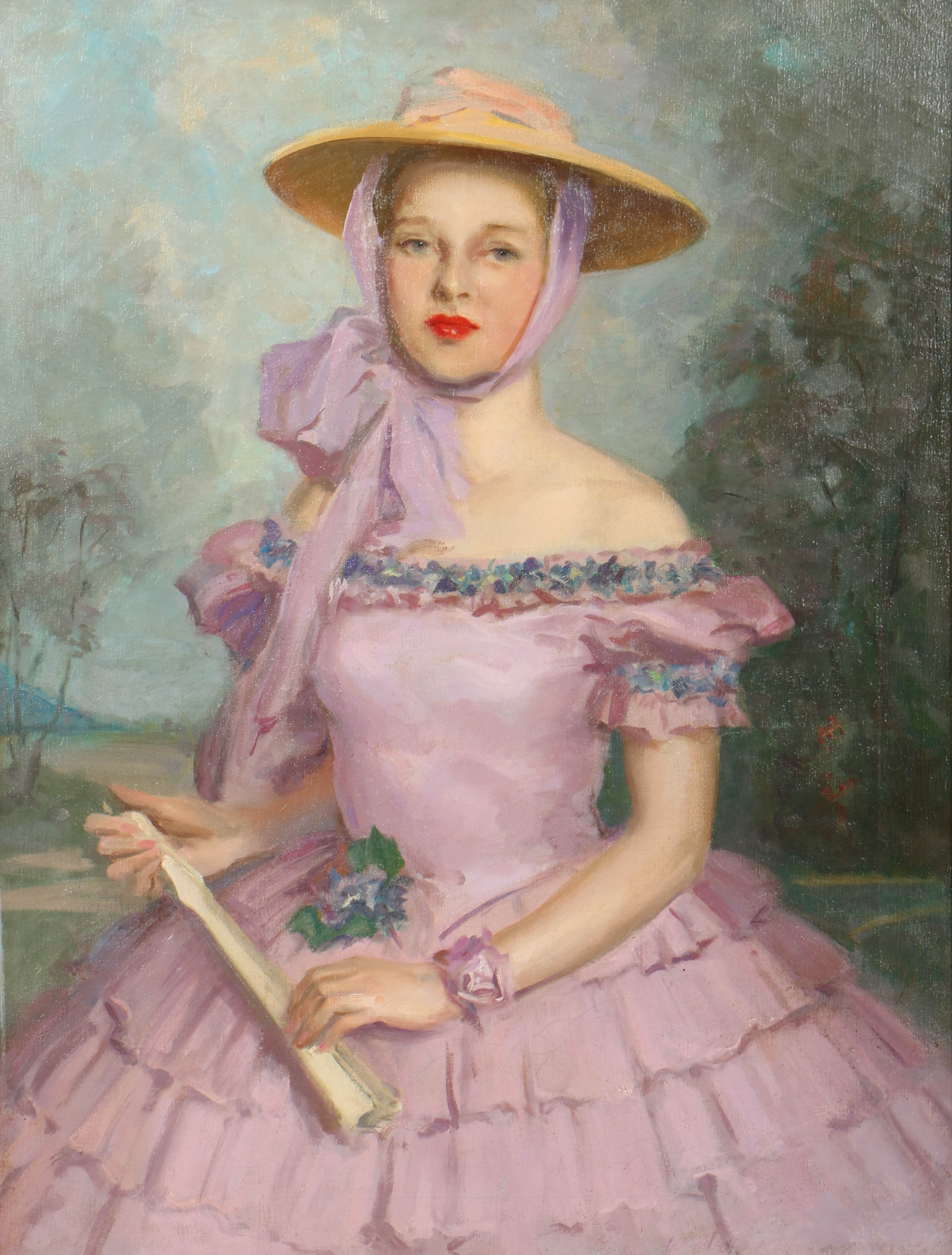 Oil Painting of a Southern Belle